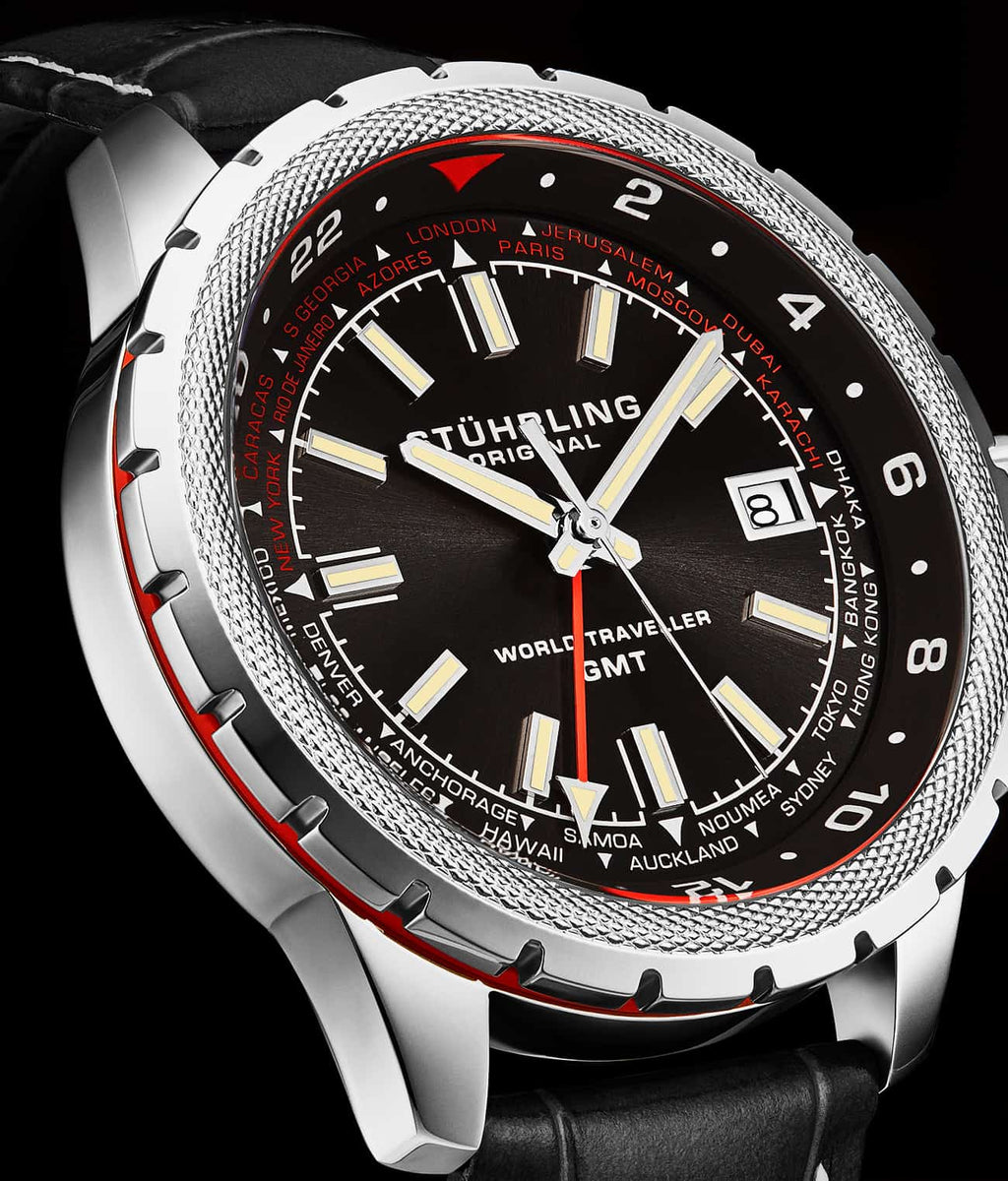 Global Voyager 1014 GMT 42mm World Timer Watch – Stührling