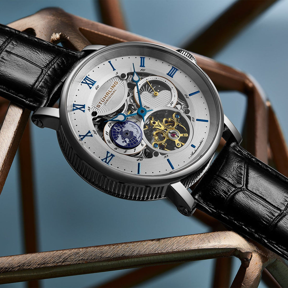 هيكل عظمي أوتوماتيكي مزدوج التوقيت Majestic 47mm