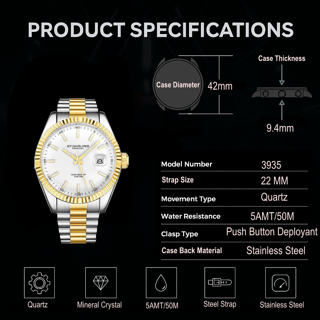 Lineage 3935 Quartz 42mm Classic