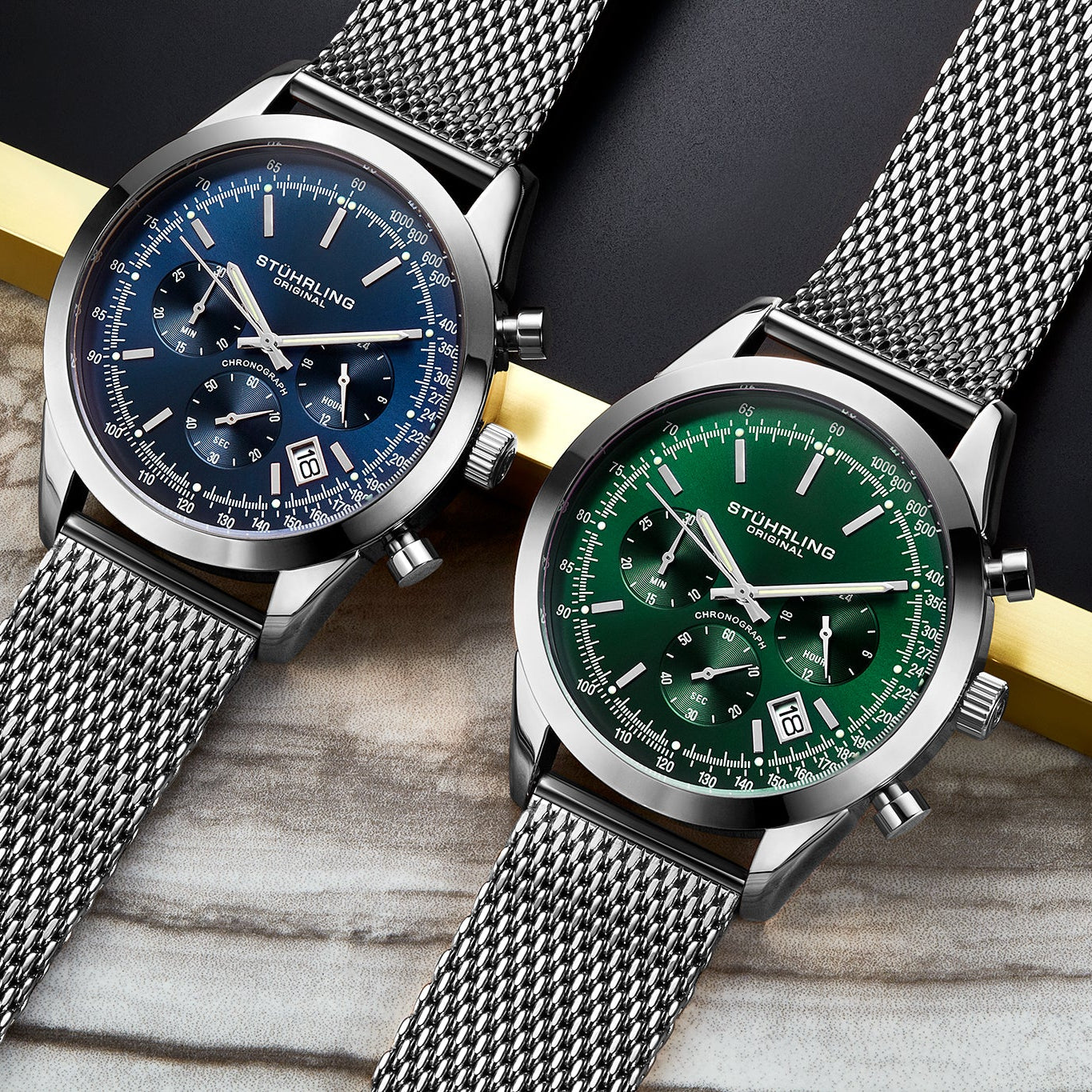 Stührling Preston 3975 Quartz 44mm Chronograph