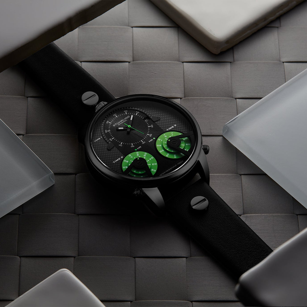 Stührling TerraTime Triple-Time 4051 Quartz 50mm