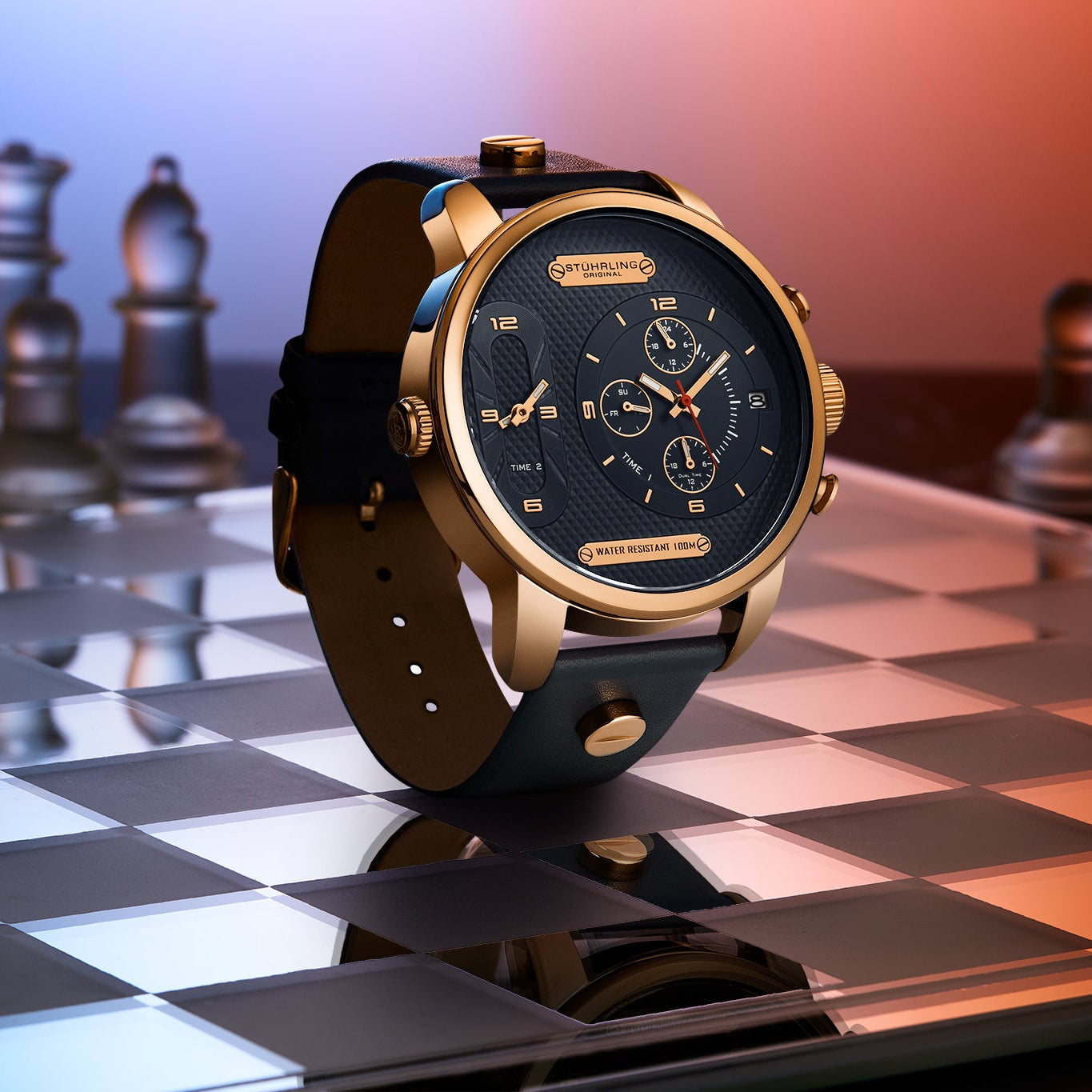 Stührling Global GMT 4052 Japanese Quartz 52mm