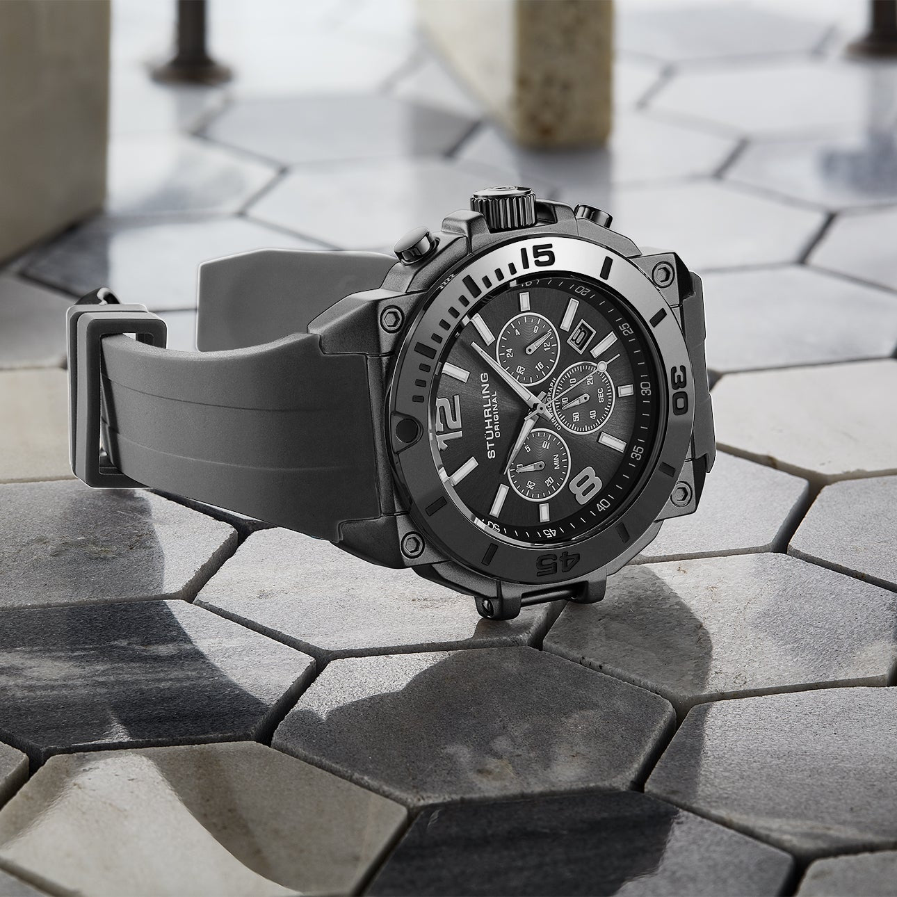 Stührling Spectra 4054 Japanese Quartz Chronograph 50mm Watch