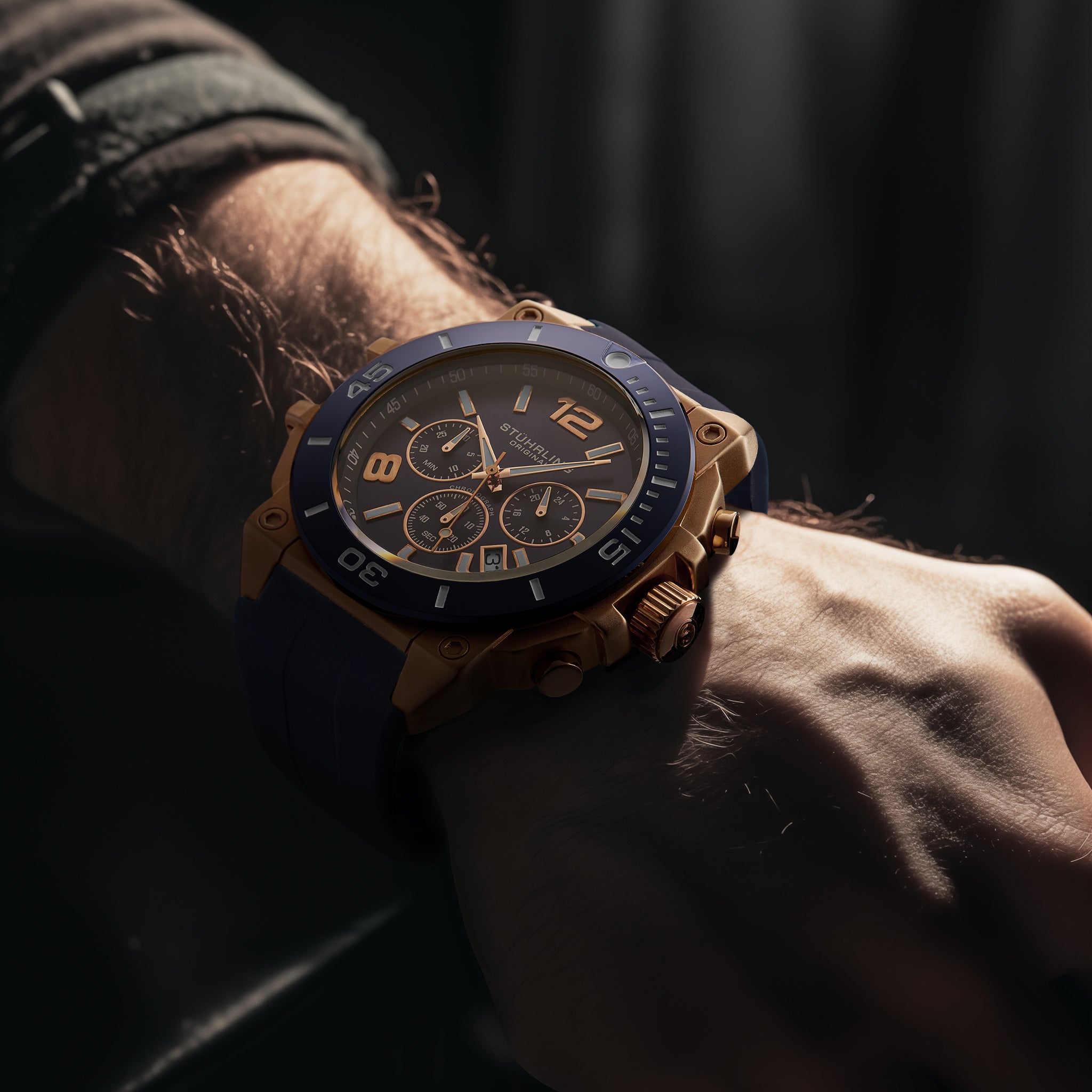 Stührling Spectra 4054 Japanese Quartz Chronograph 50mm Watch
