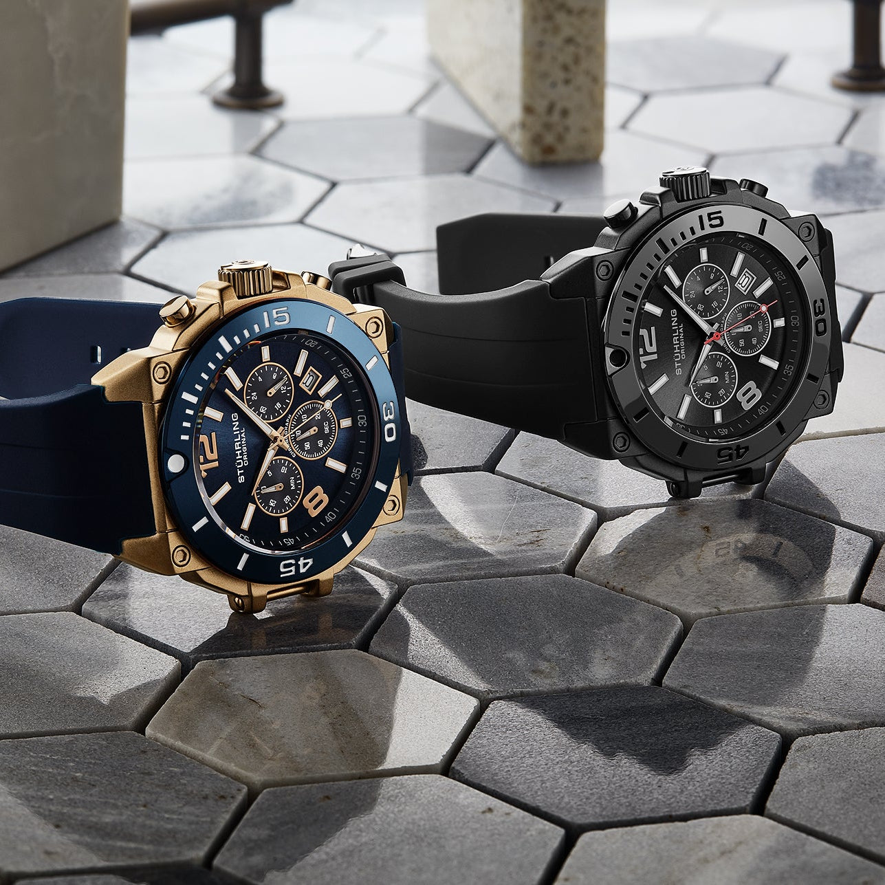 Stührling Spectra 4054 Japanese Quartz Chronograph 50mm Watch