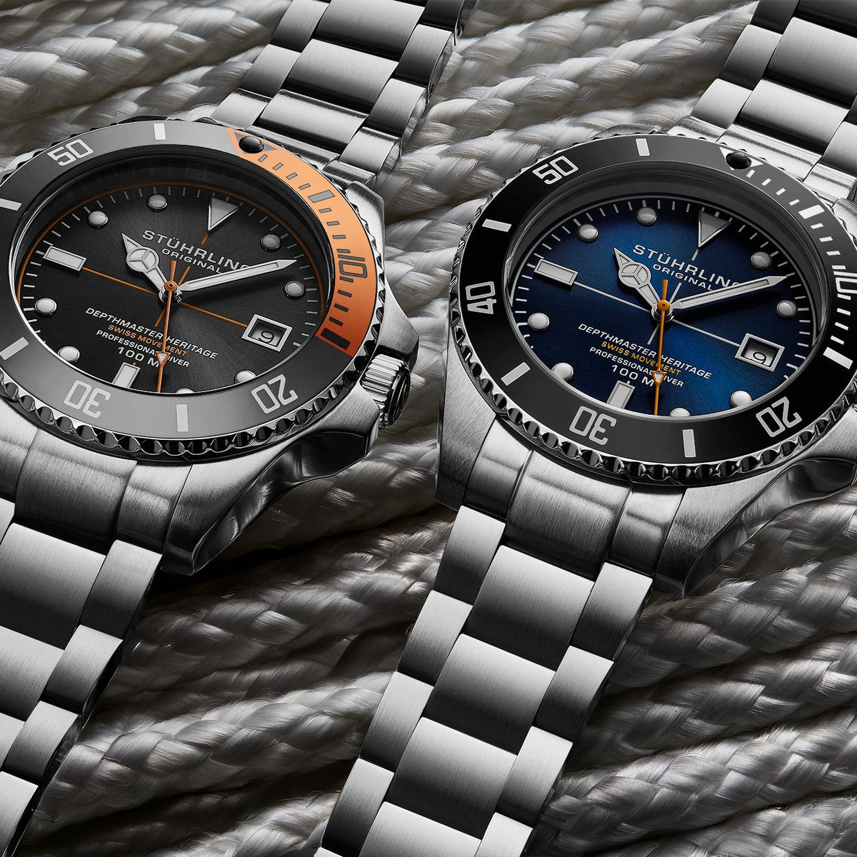 Stührling Depthmaster Heritage 4058 Swiss Quartz 42mm