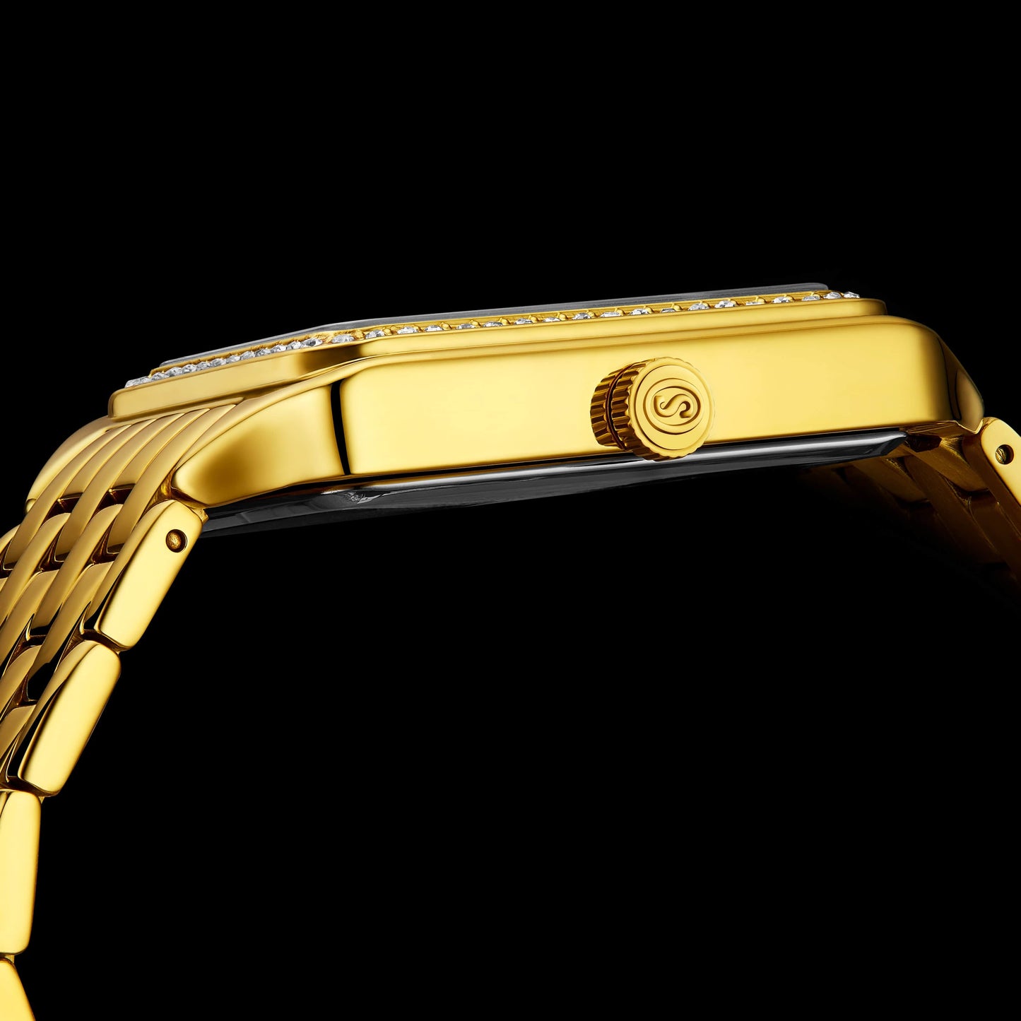 Lustra 32mm Rectangle Quartz Fashion Watch with Crystals