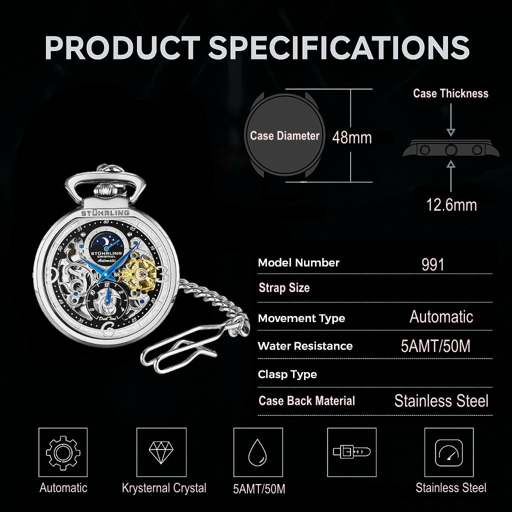 Stührling Modena 991 Automatic 48mm Skeleton