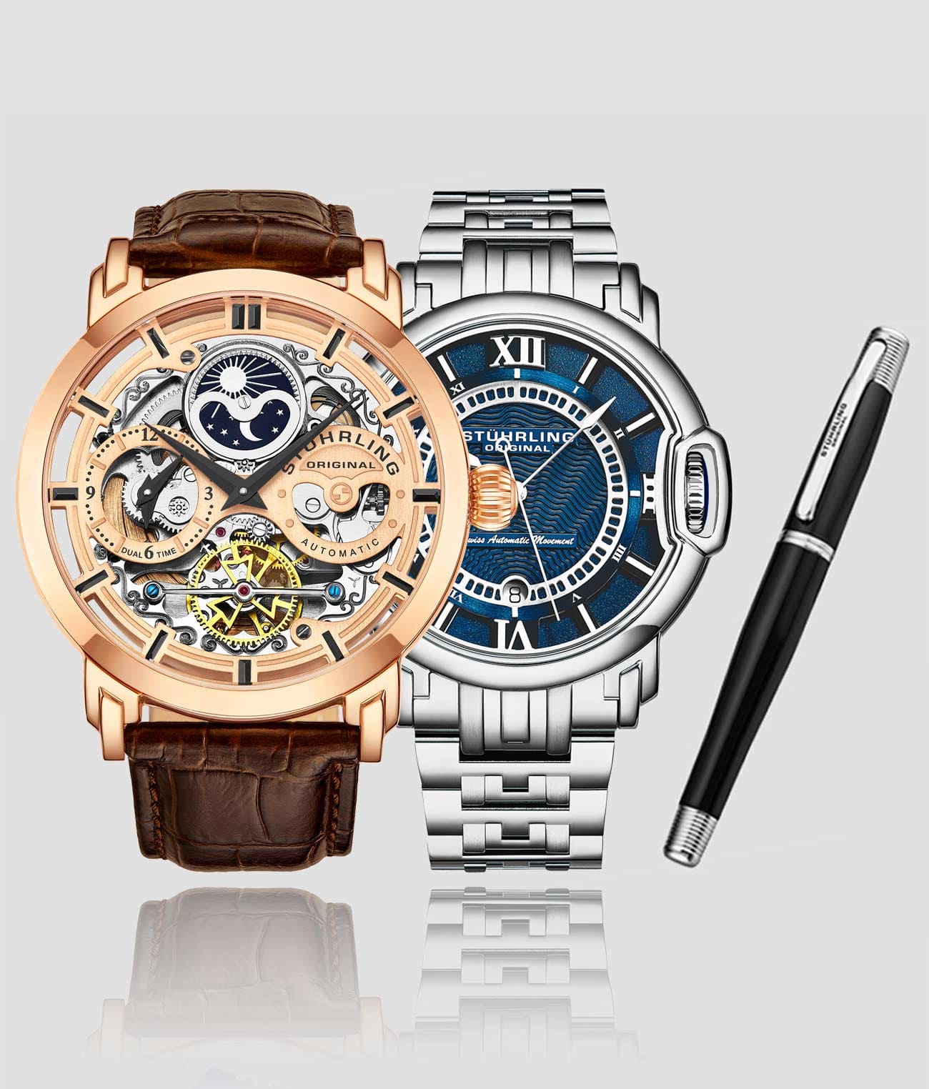 Automatic Dual Time Anatol, Swiss Automatic Sion and Stürhling Signature Pen