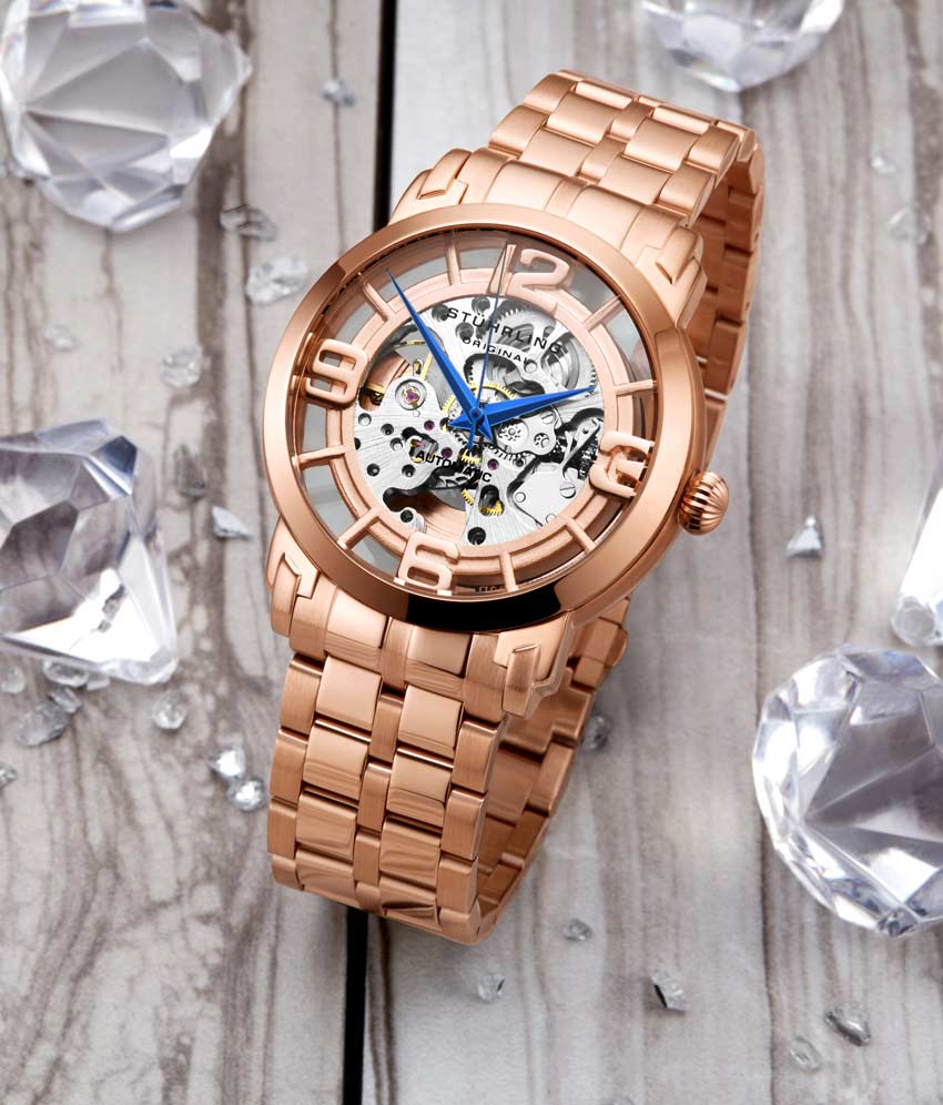 Rose Dial / Rose Case / Rose Stainless Steel Bracelet Rose Gold Layered Deployant Buckle