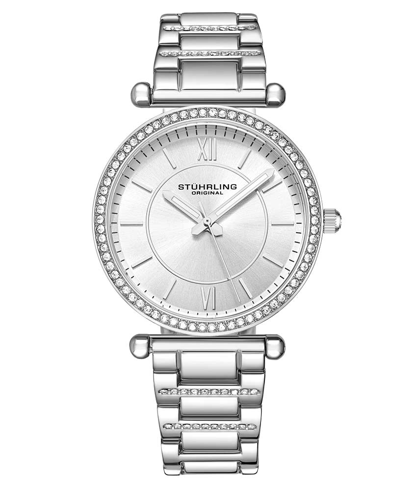Stuhrling Women\'s Watch 3905 Aria Quartz Silver Dial Stainless Steel Gemmed 36mm Stuhrling Aria 3905 Quartz 36mm Classic | Mercari main image 2