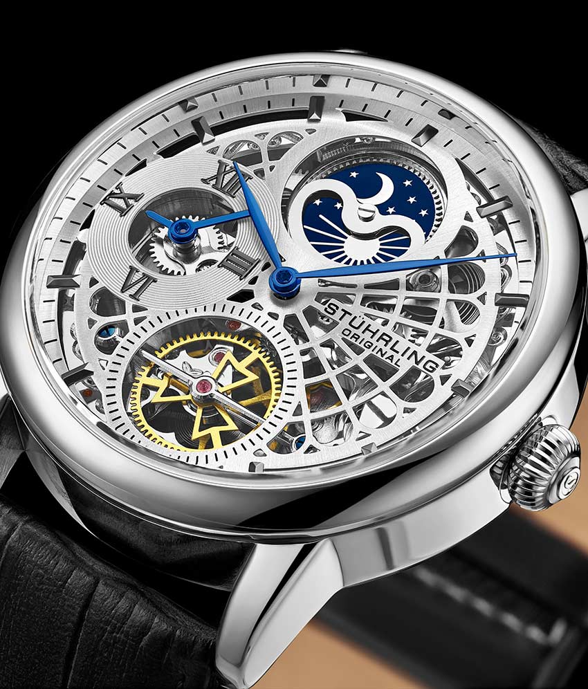 Silver Dial / Silver Case / Black Leather Strap Silver Tang Buckle