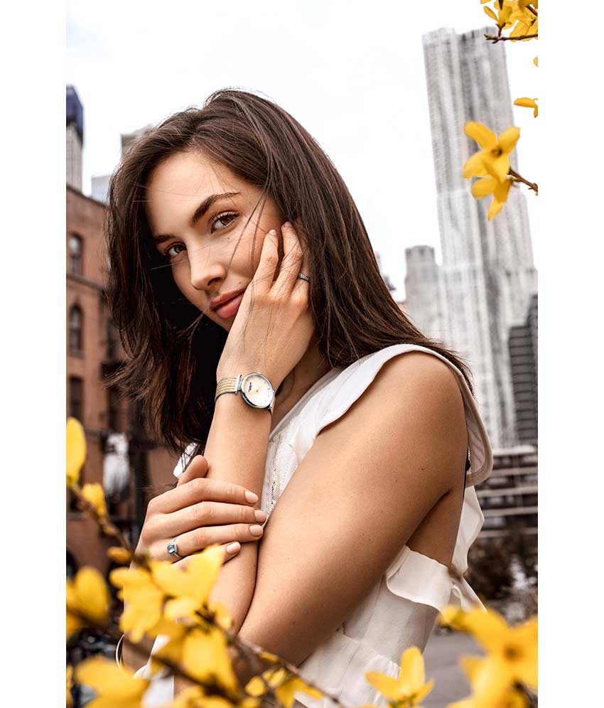 Silver Dial / Silver Case / Gold Band