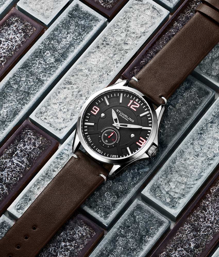 Black Dial / Silver Case / Dark Brown Band