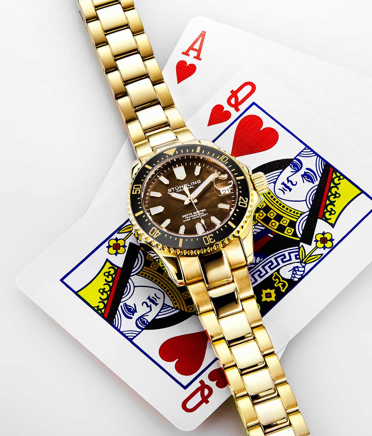 Black Dial / Gold Case / Gold Stainless Steel Bracelet Gold Layered Deployant Buckle