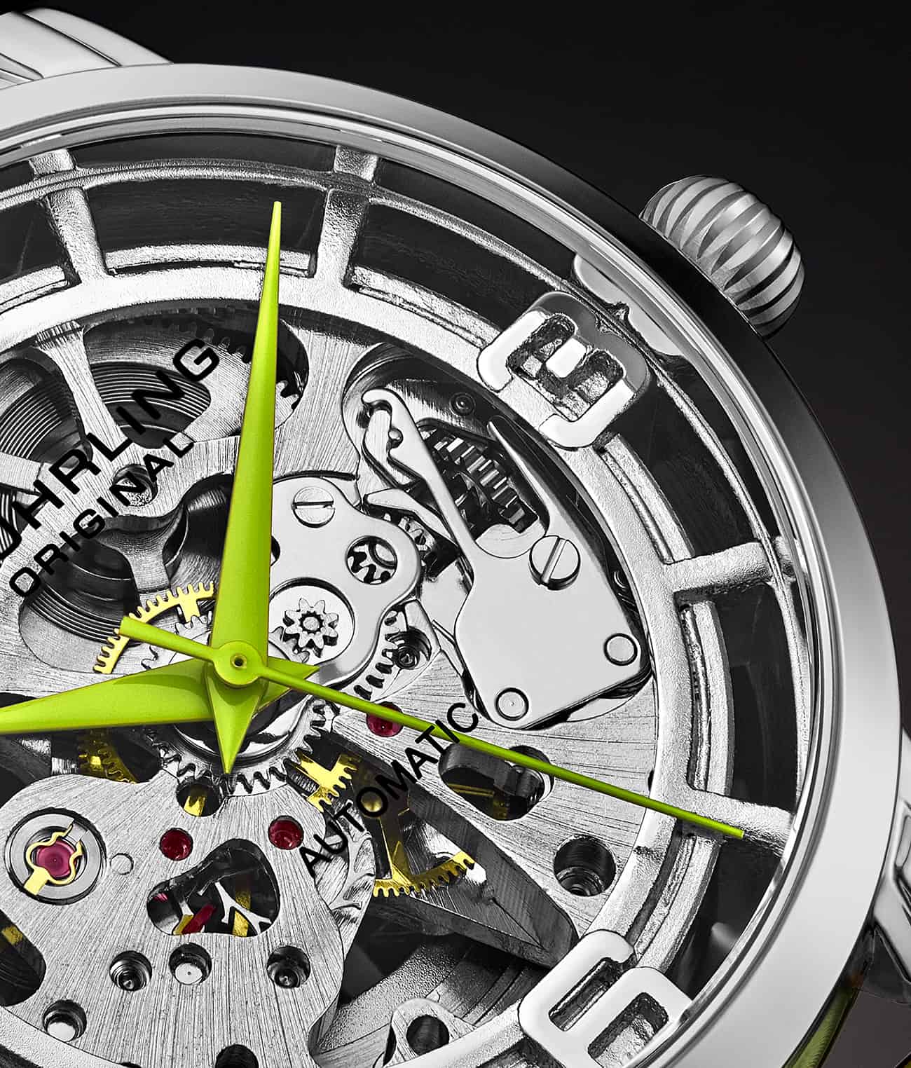 Silver Dial / Silver Case / Green Band