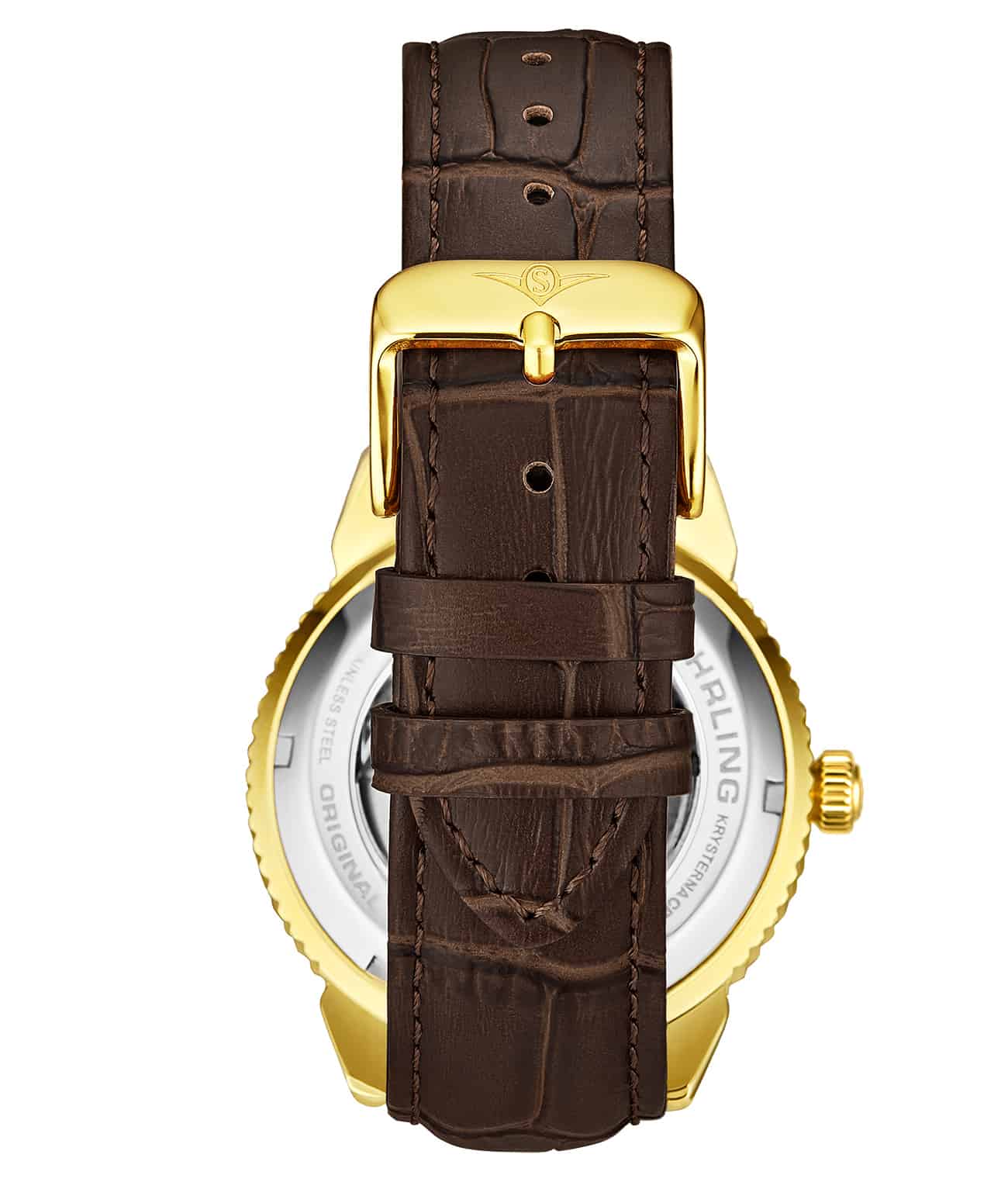 White Dial / Gold Case / Brown Band
