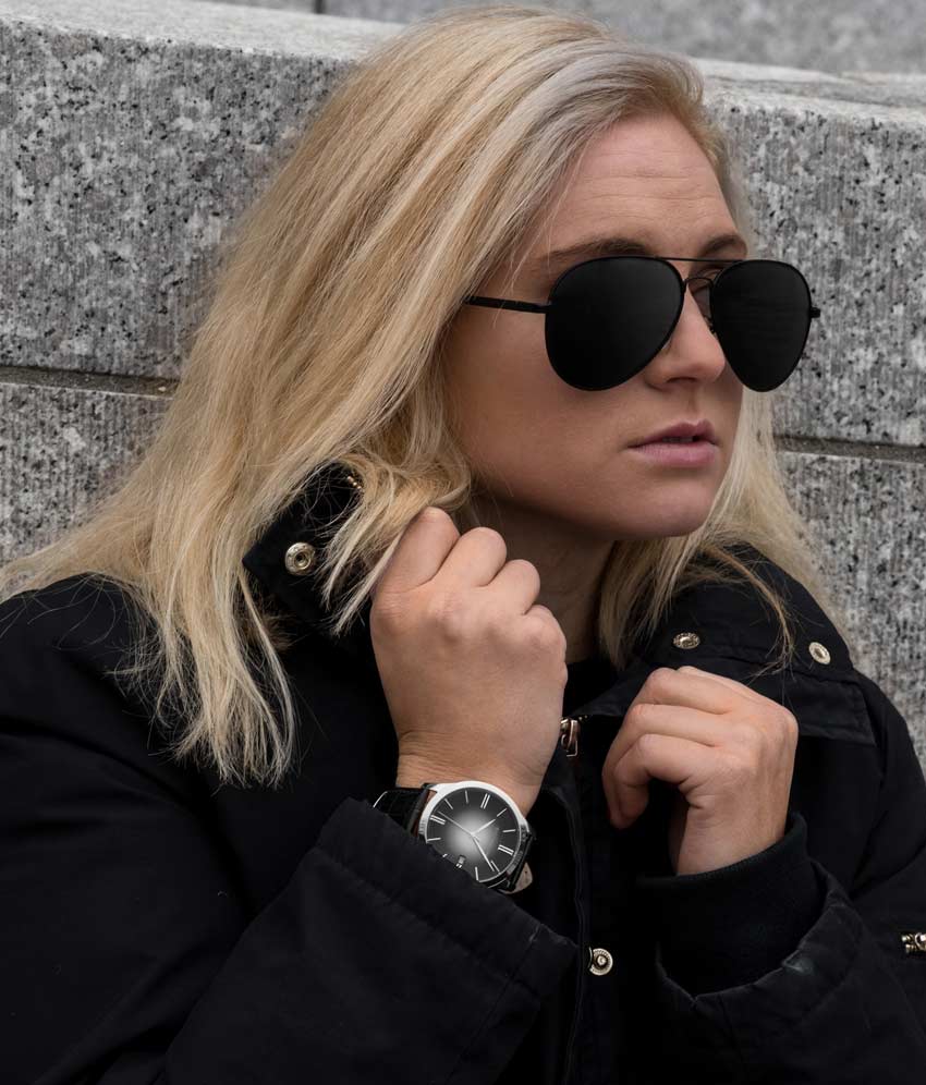 Black Dial / Silver Case / Black Band