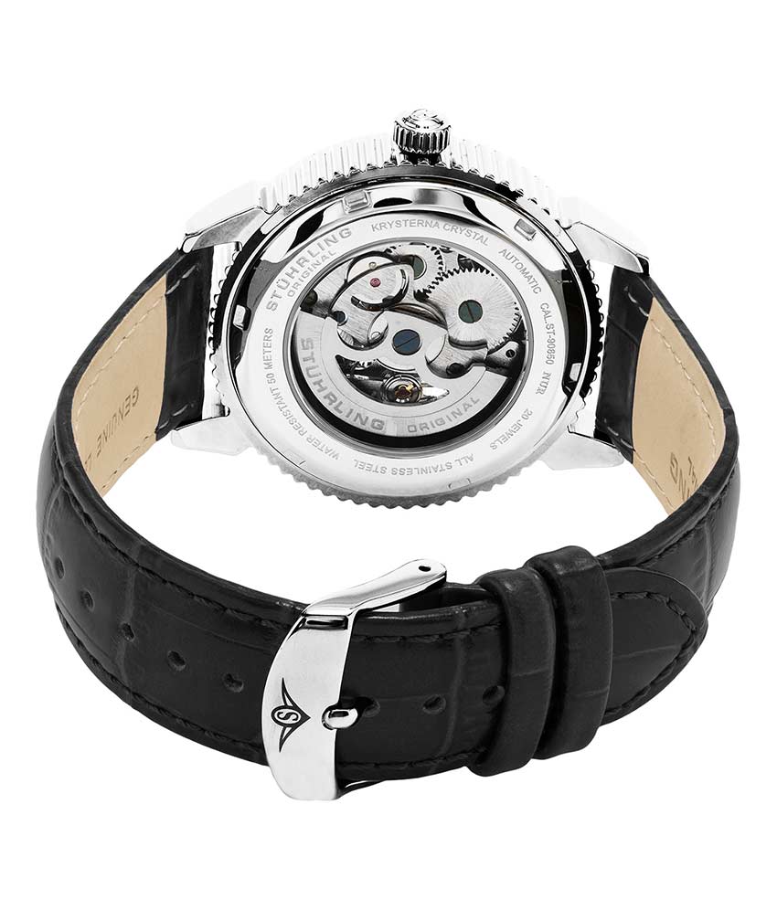 Black Dial / Silver Case / Black Leather Strap Tang Buckle