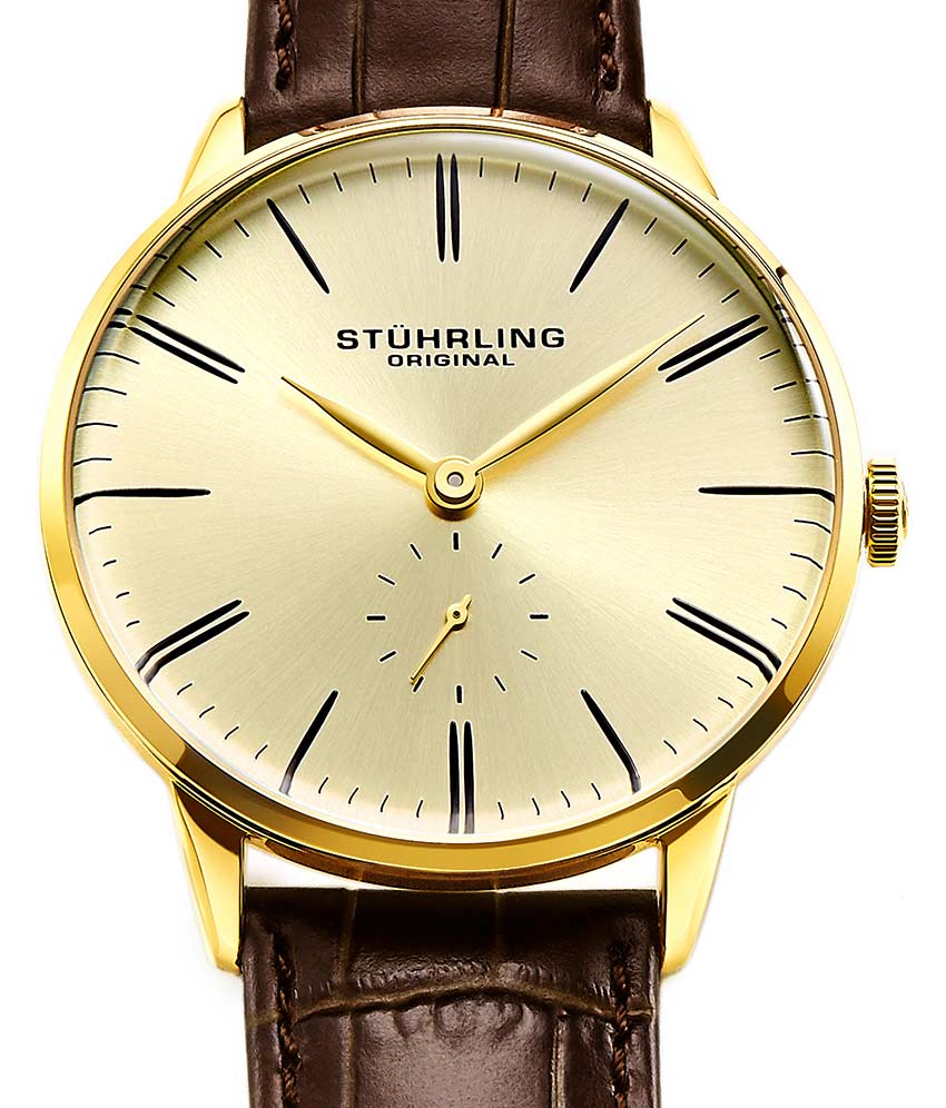 Champagne Dial / Gold Case / Brown Leather Strap Tang Buckle