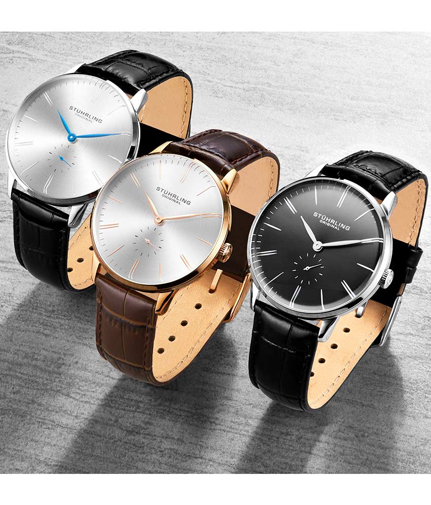 Silver Dial / Rose Case / Brown Leather Strap Tang Buckle