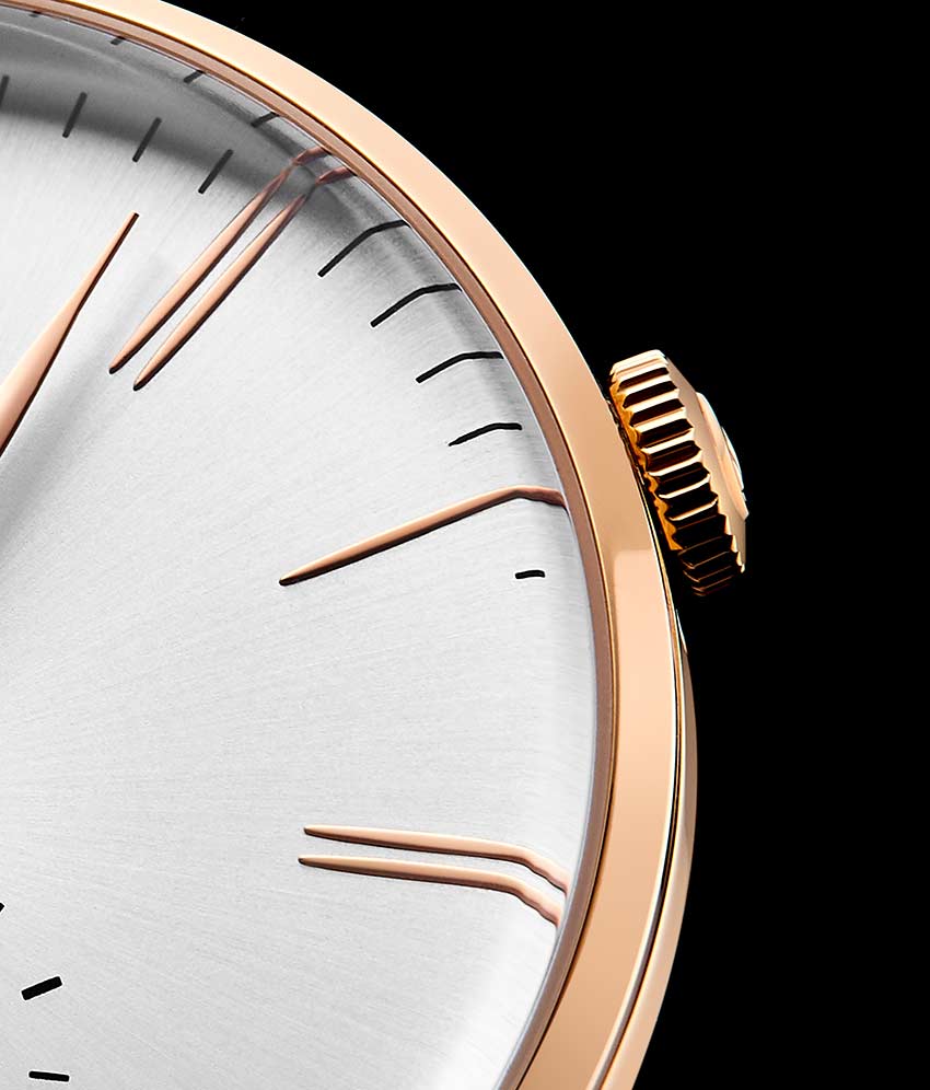 Silver Dial / Rose Case / Brown Leather Strap Tang Buckle