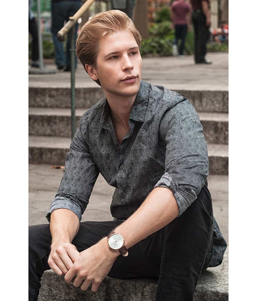 Silver Dial / Rose Case / Brown Leather Strap Tang Buckle