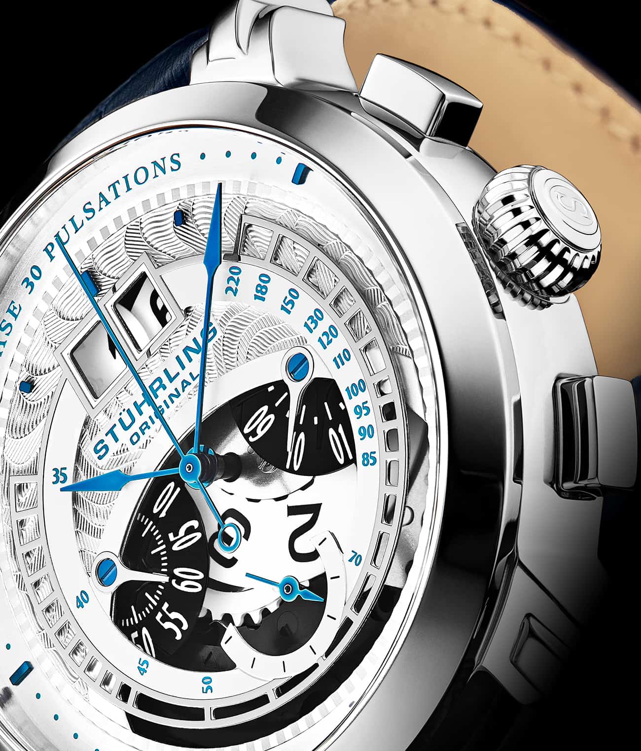 Silver Dial / Silver Case / Blue Band