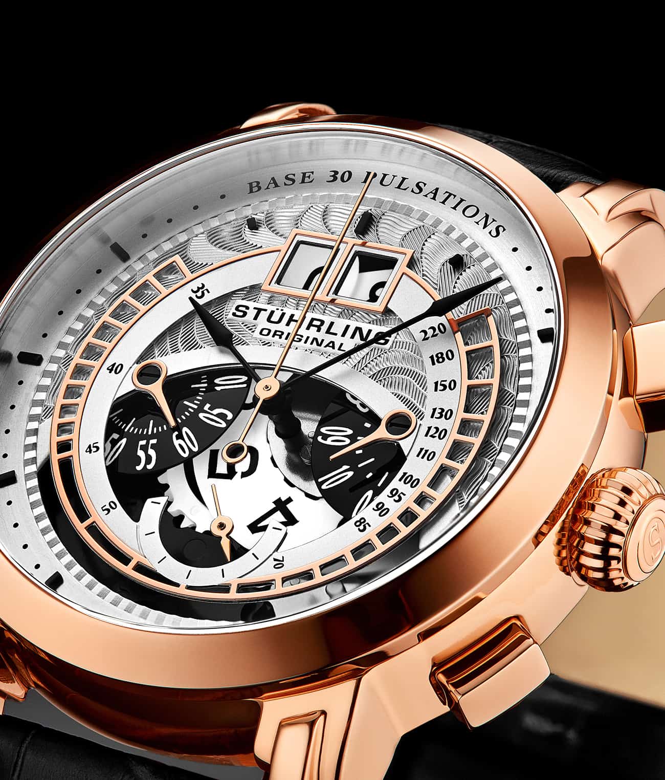 Silver Dial / Gold Case / Black Band