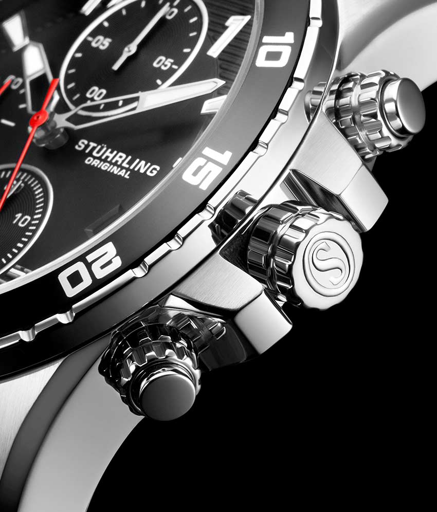 Black Dial / Silver Case / Silver Stainless Steel Bracelet Deployant Buckle