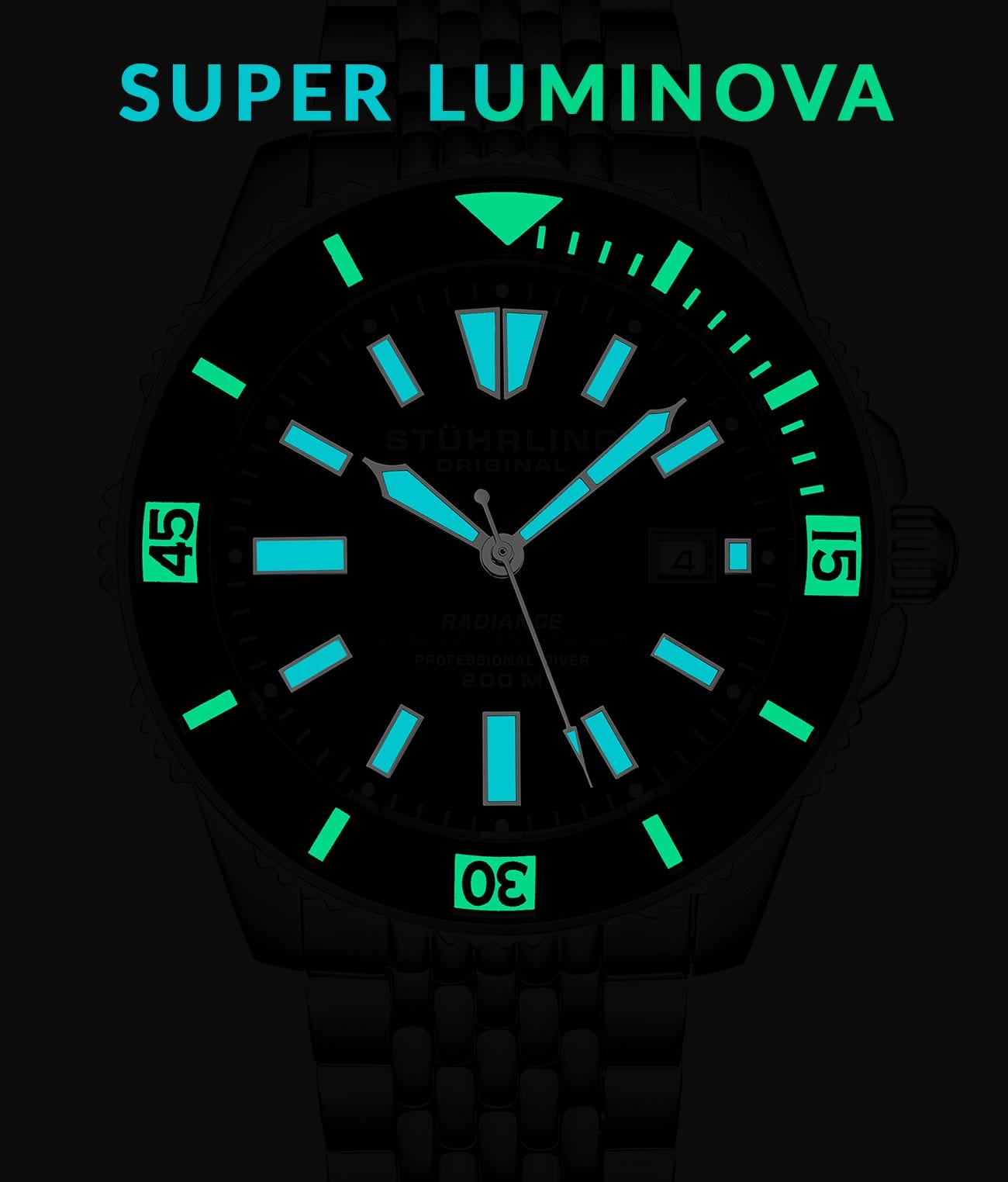Swiss Automatic Super Luminova Radiance 1006 43mm Watch – Stührling