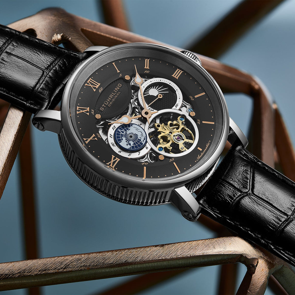 Stührling Dual Time Automatic Majestic 47mm Skeleton