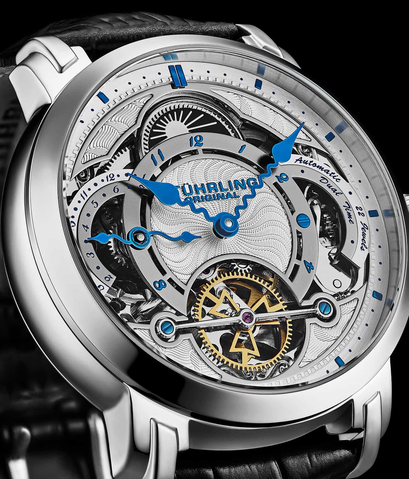 Celestial Timekeeper 1017 Dual Time Automatic 44mm Skeleton Watch