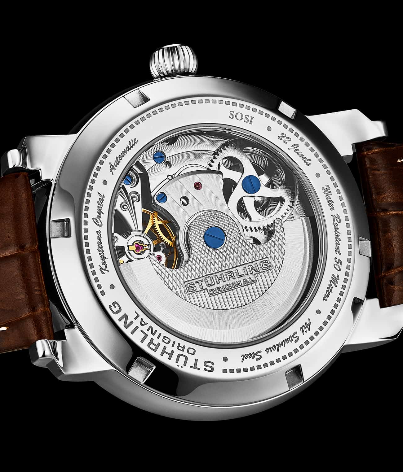 Celestial Timekeeper 1017 Dual Time Automatic 44mm Skeleton Watch