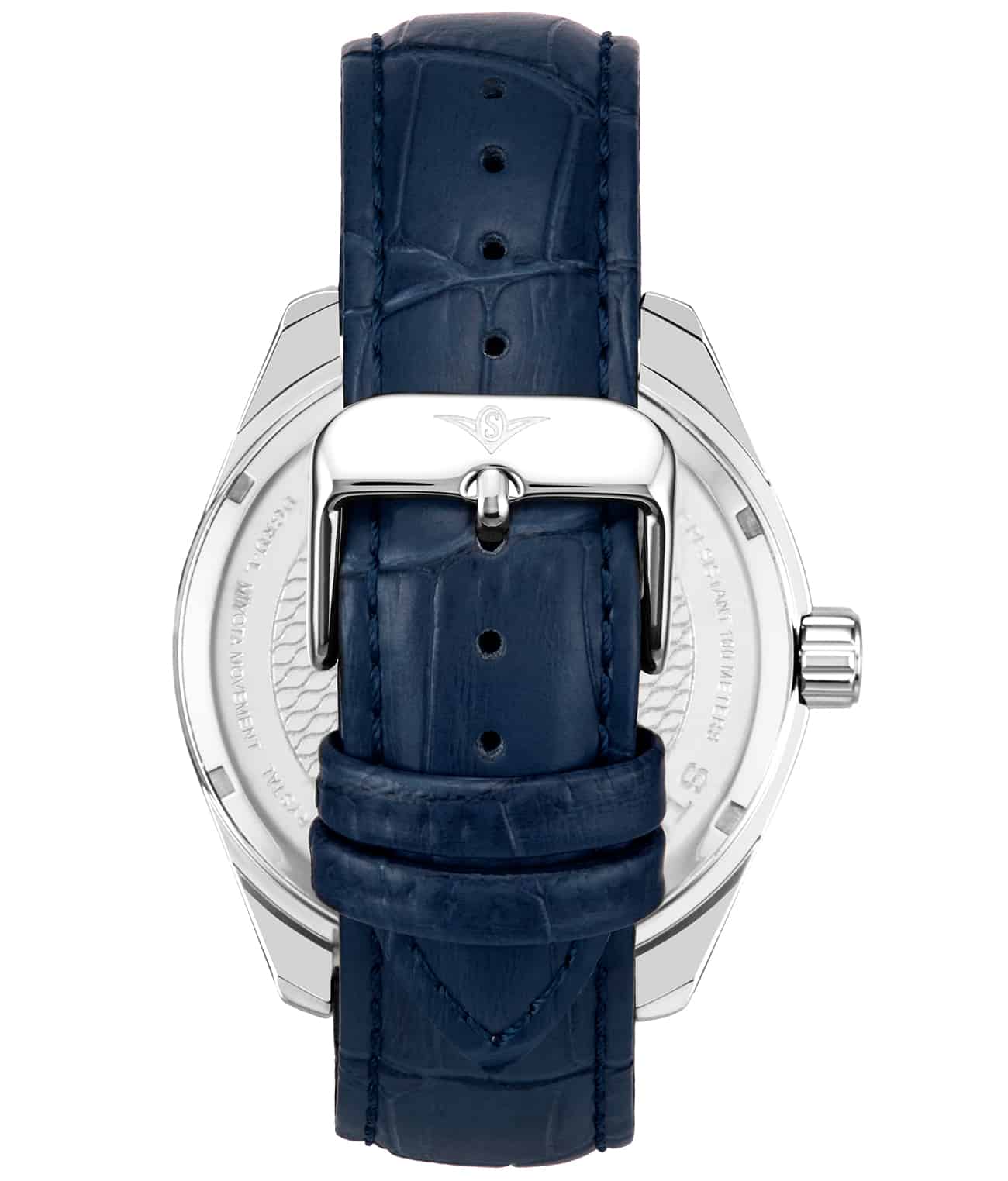 3953L Signature Navy Dial Croco-Embossed Watch
