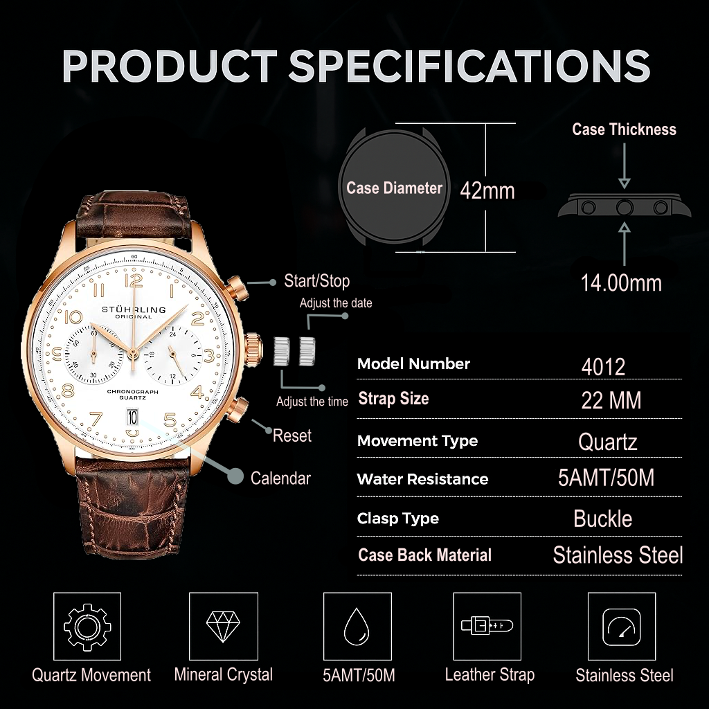 GR1-Q 4012 Quartz 42mm Chronograph