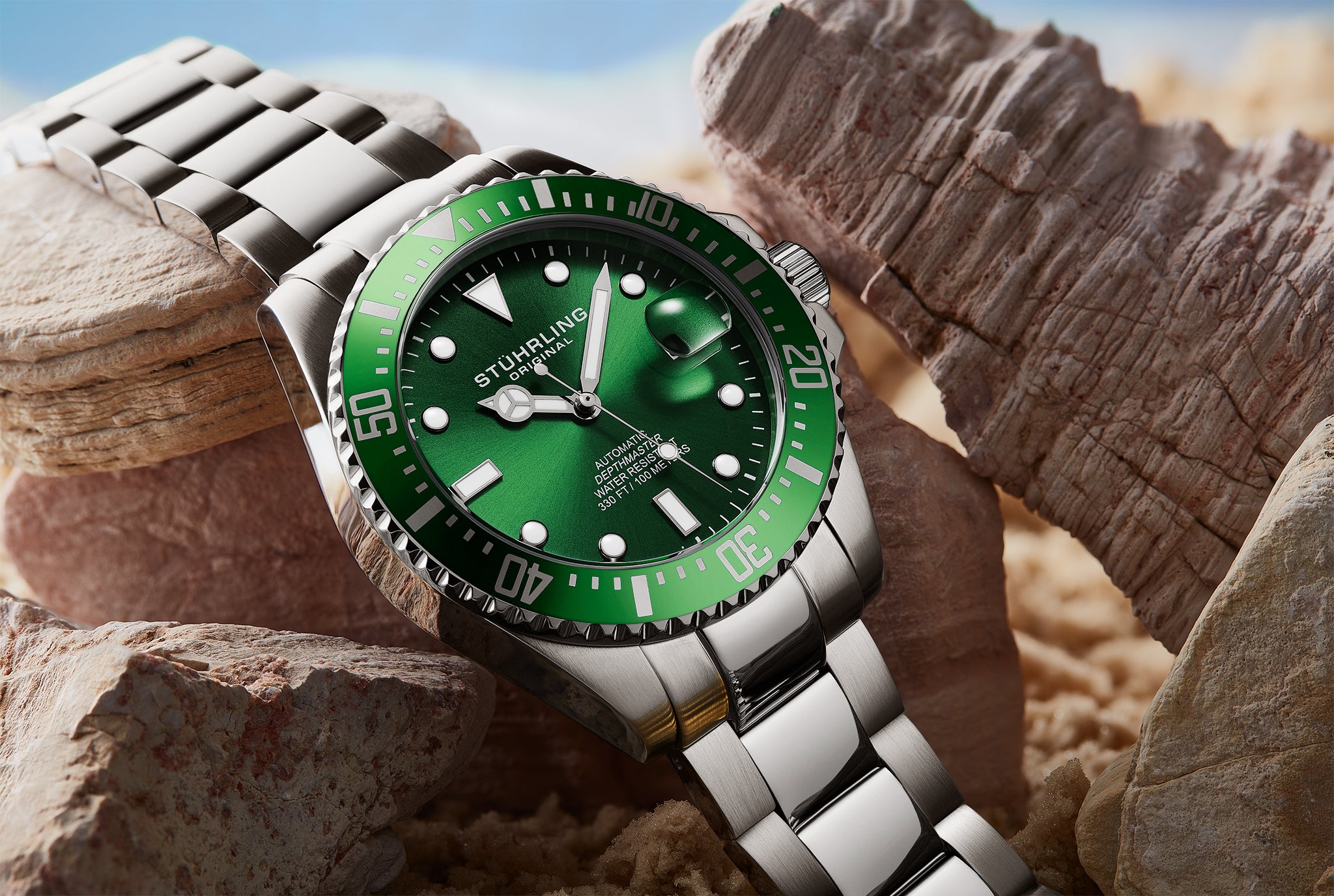 Stuhrling Depthmaster 42mm Diver Watch | Elegant Automatic Dive