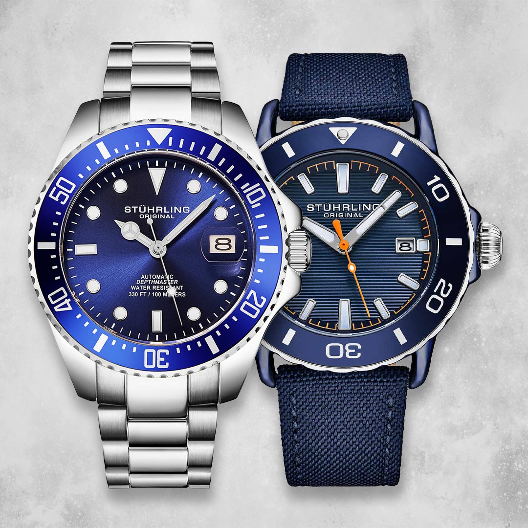 ダークブルーアクアマリン Stuhrling Navigator Set | Versatile Automatic & Quartz Watches