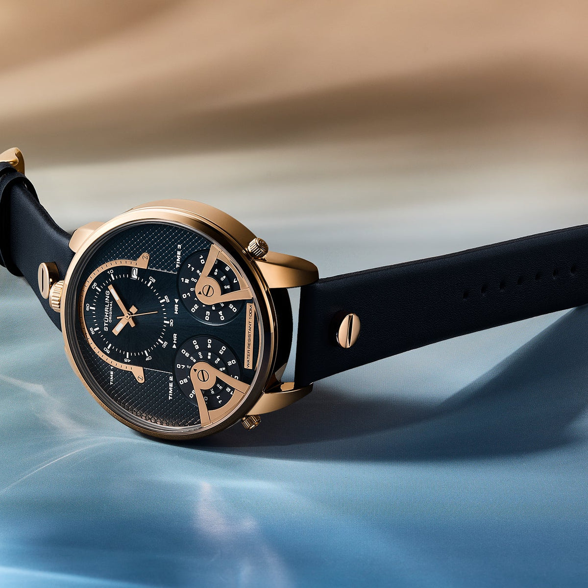 Stührling TerraTime Triple-Time  4051 Quartz 50mm