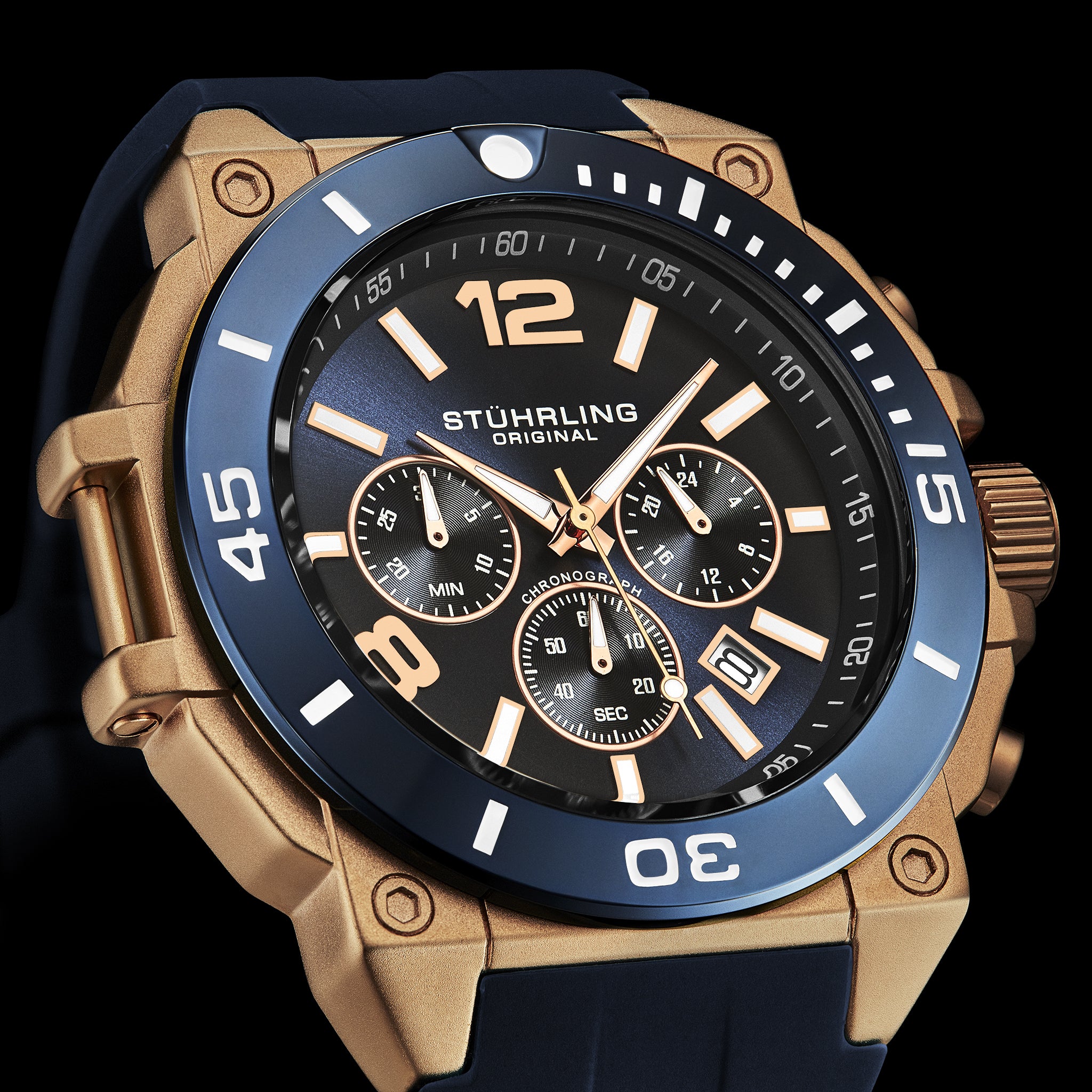 Stührling Spectra 4054 Japanese Quartz Chronograph 50mm Watch
