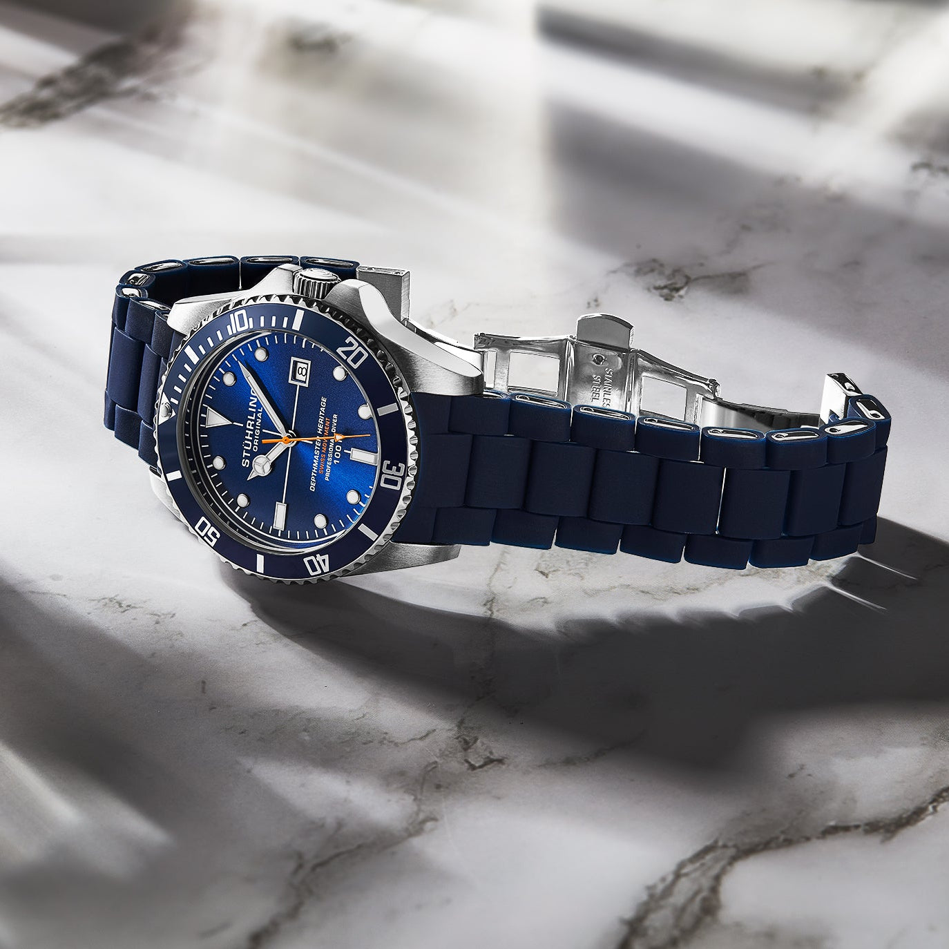 Stuhrling Aquadiver Depthmaster Heritage 4087 Diver Watch