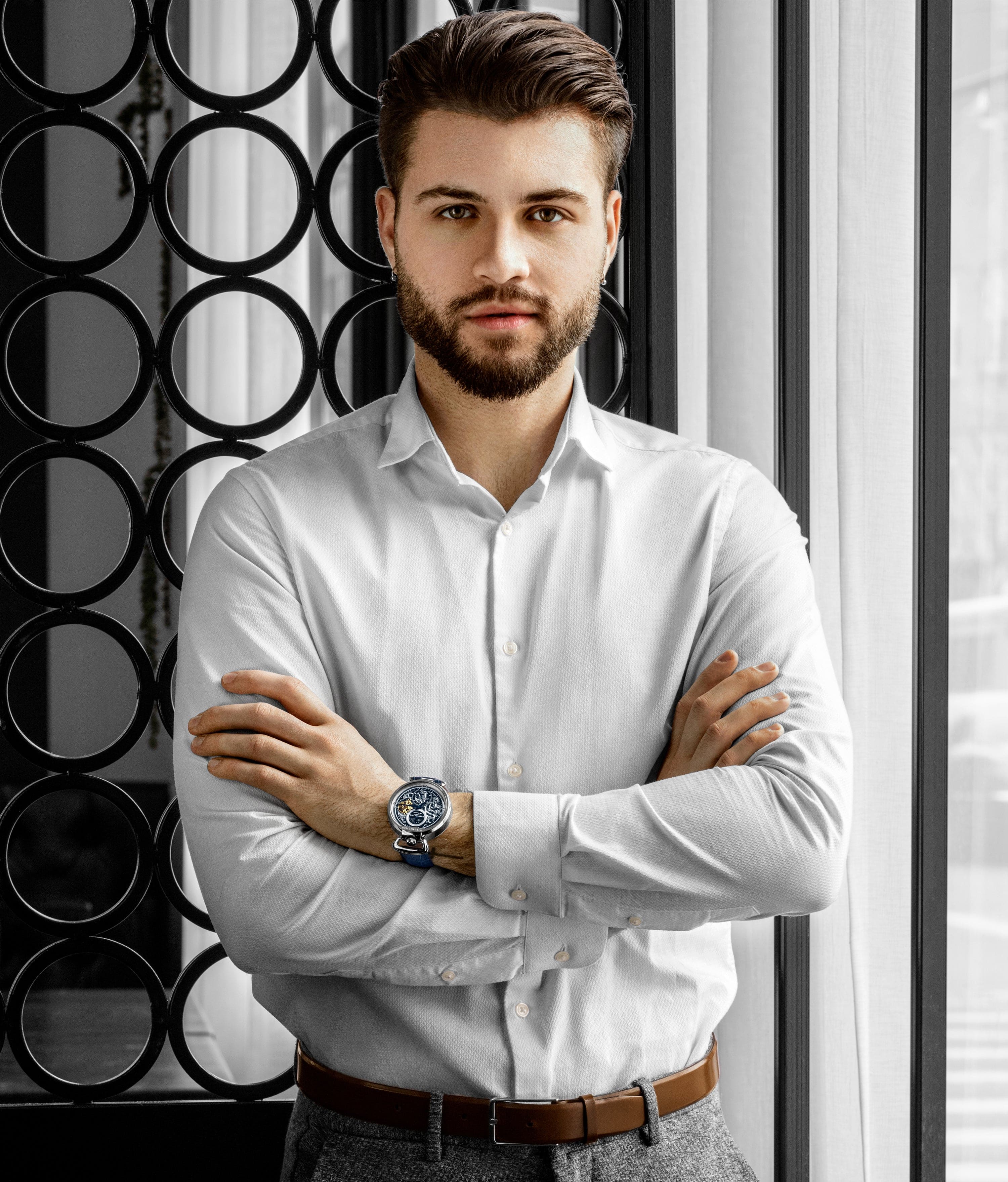 Stührling Modena 3954 Dual Time Automatic 46mm Skeleton