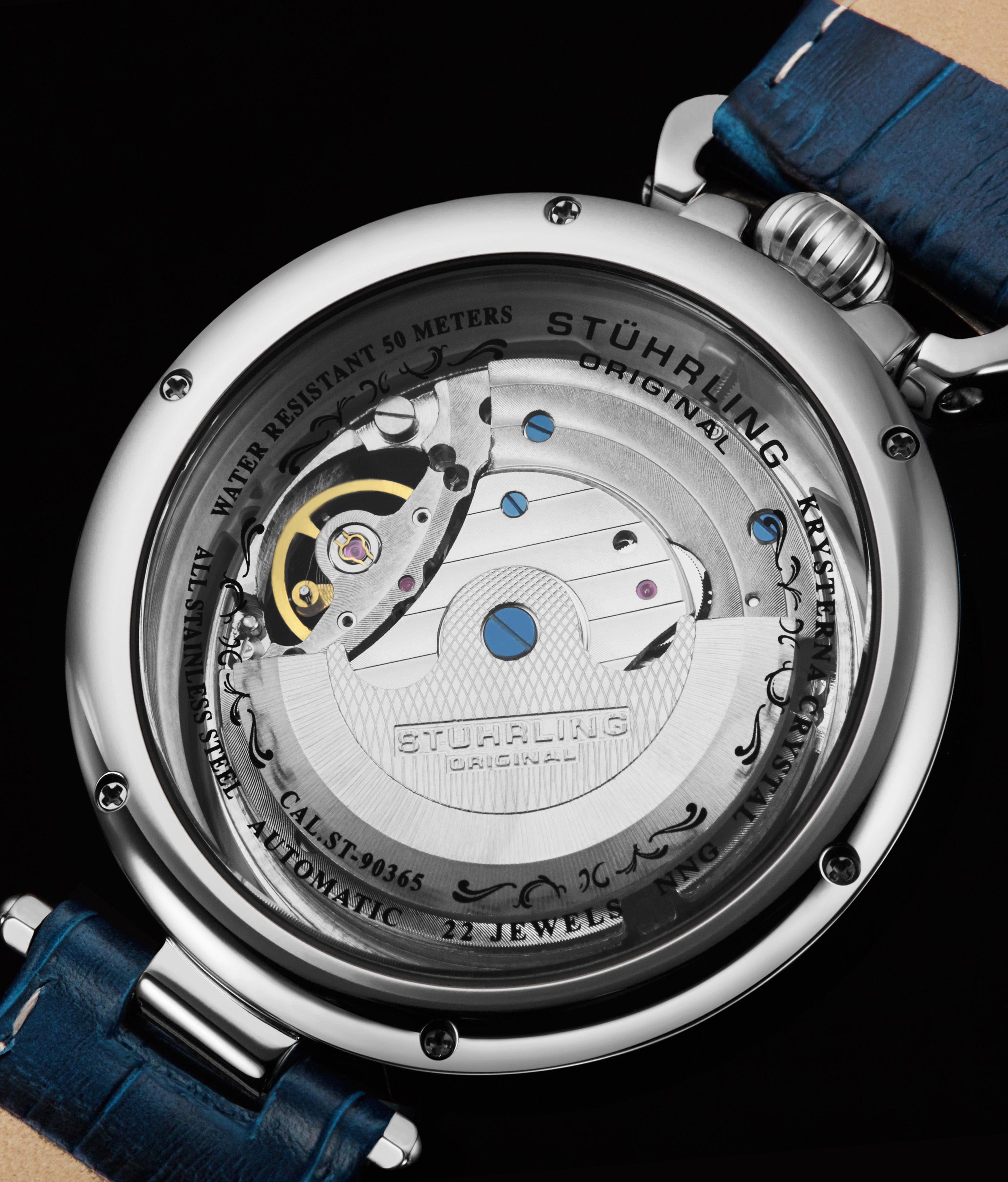 Stuhrling Modena 3954 Dual Time Skeleton Watch – 46mm Automatic