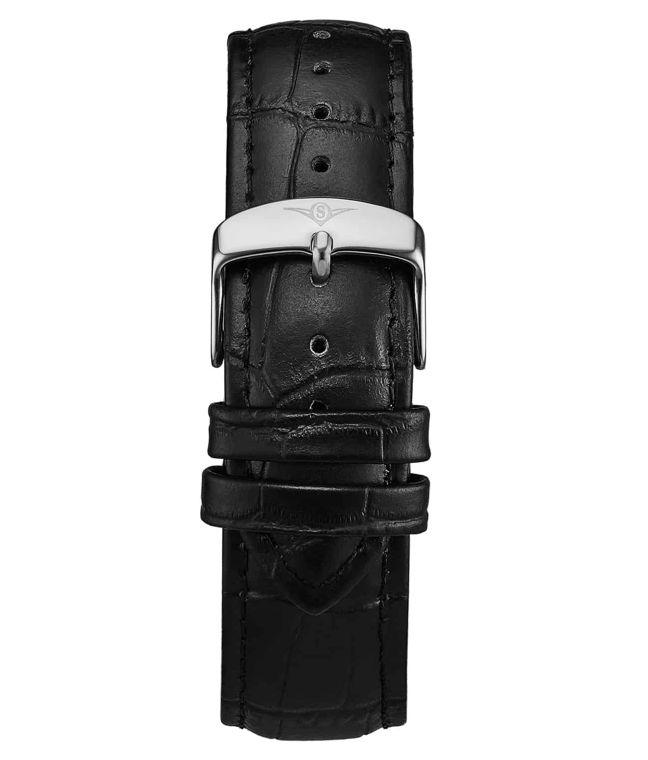 Genuine Leather Black 22mm Strap