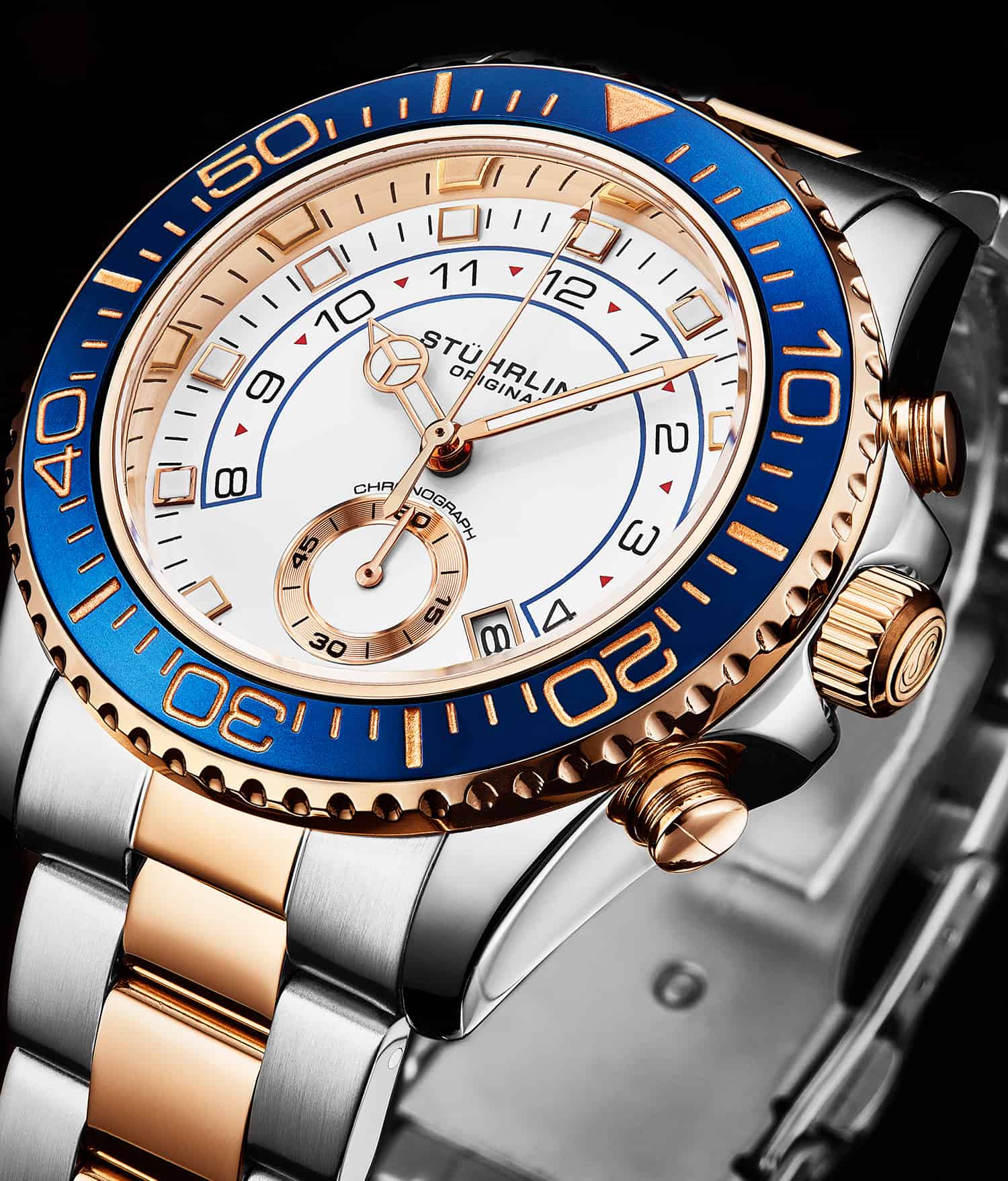 Brigadier Quartz Chronograph 42mm Diver With Stainless Steel Deployant Buckle