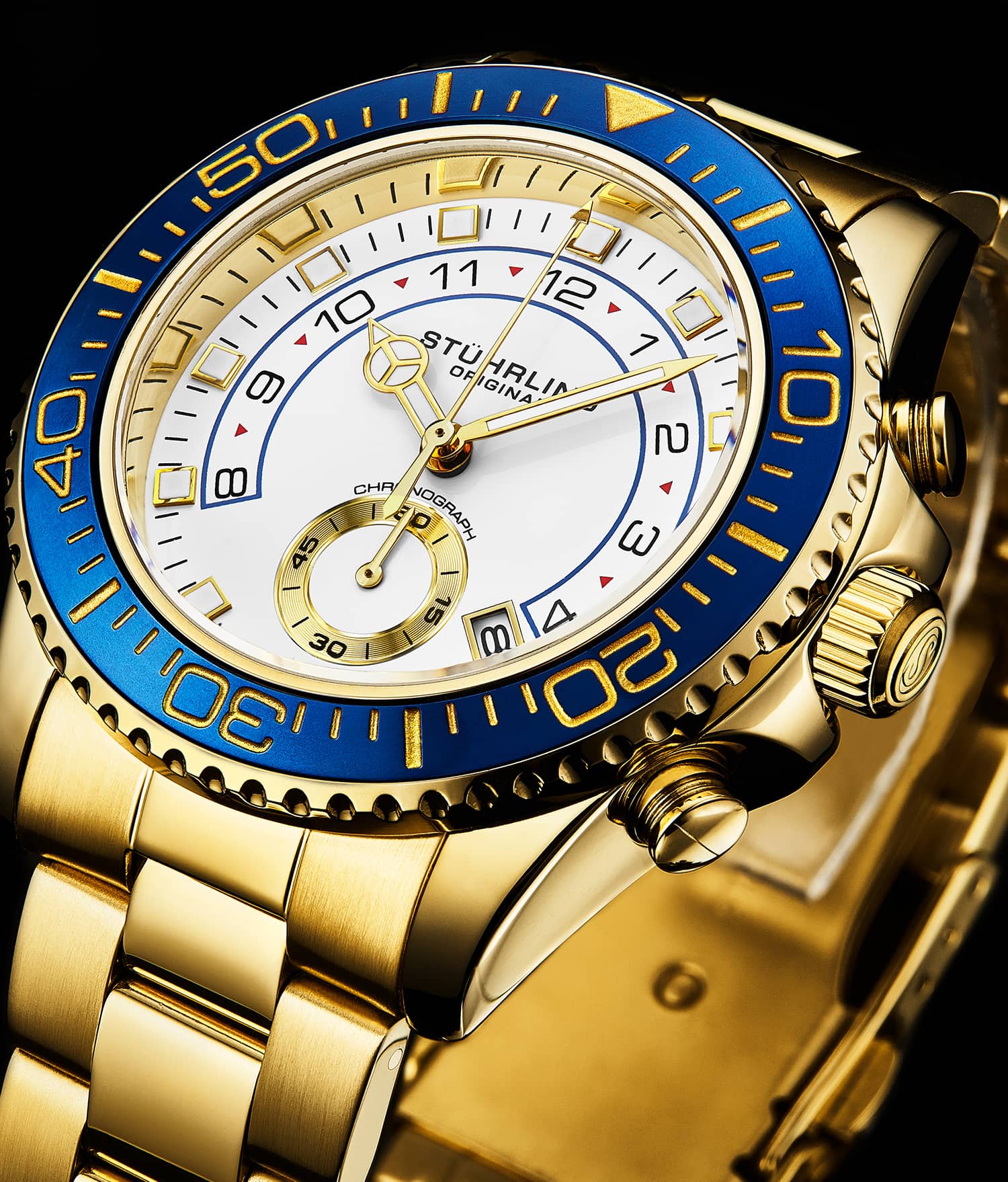 Brigadier Quartz Chronograph 42mm Diver With Stainless Steel Deployant Buckle