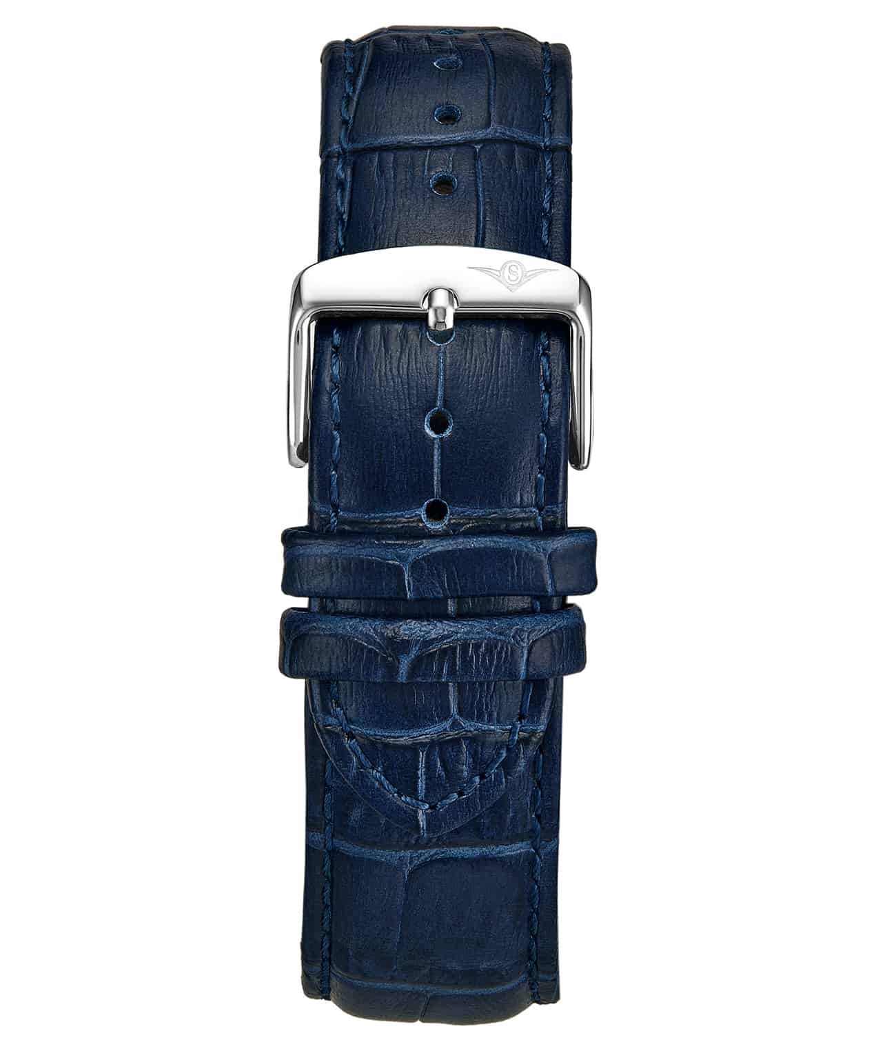 Alligator Embossed Blue Leather 22mm Strap