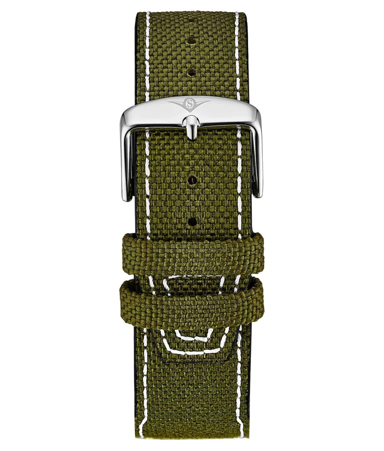 Genuine Canvas Leather Green 22mm Strap