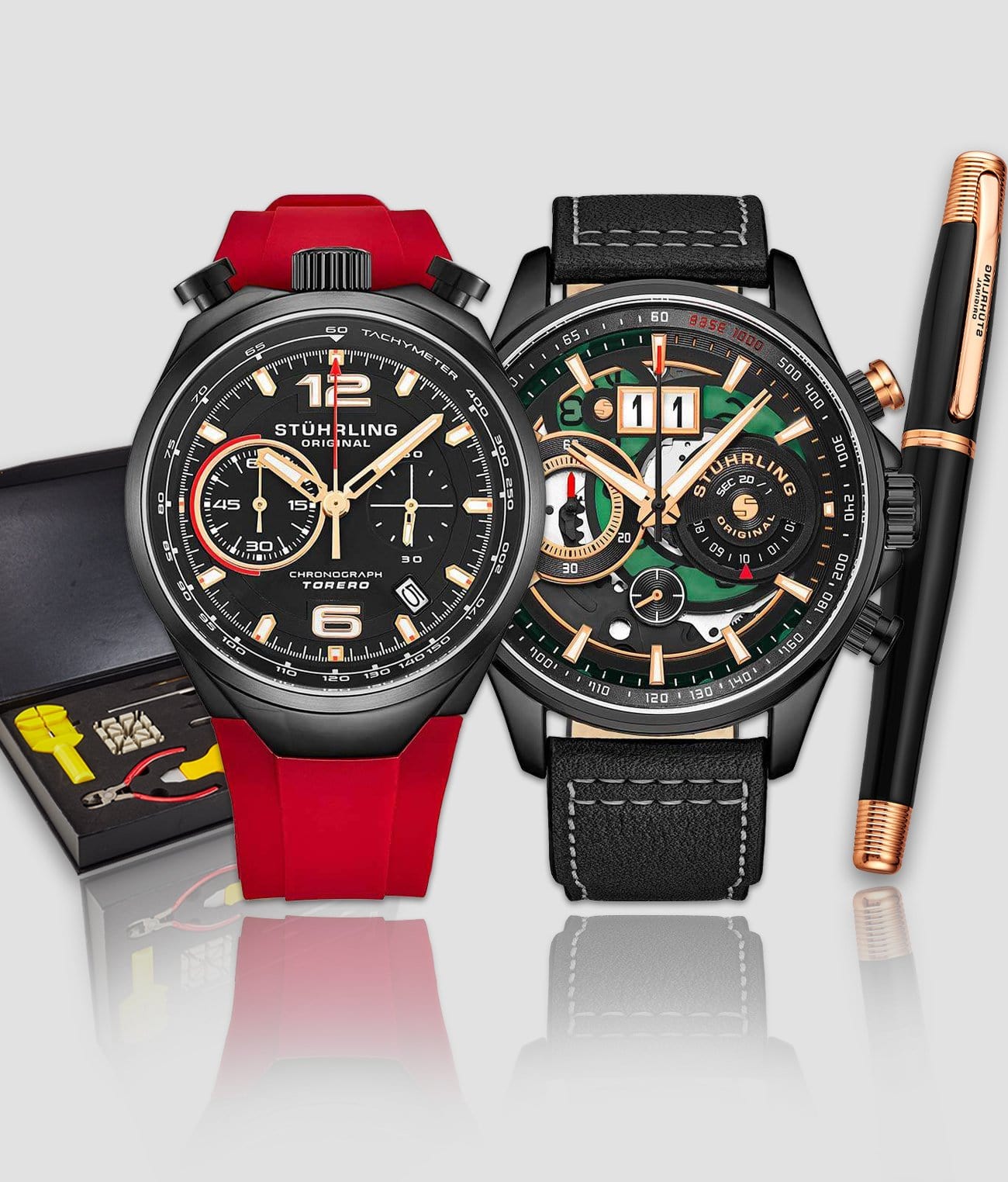 Tachymeter 923.04, Torero 894.04, Signature Pen, and Watch Tool Kit