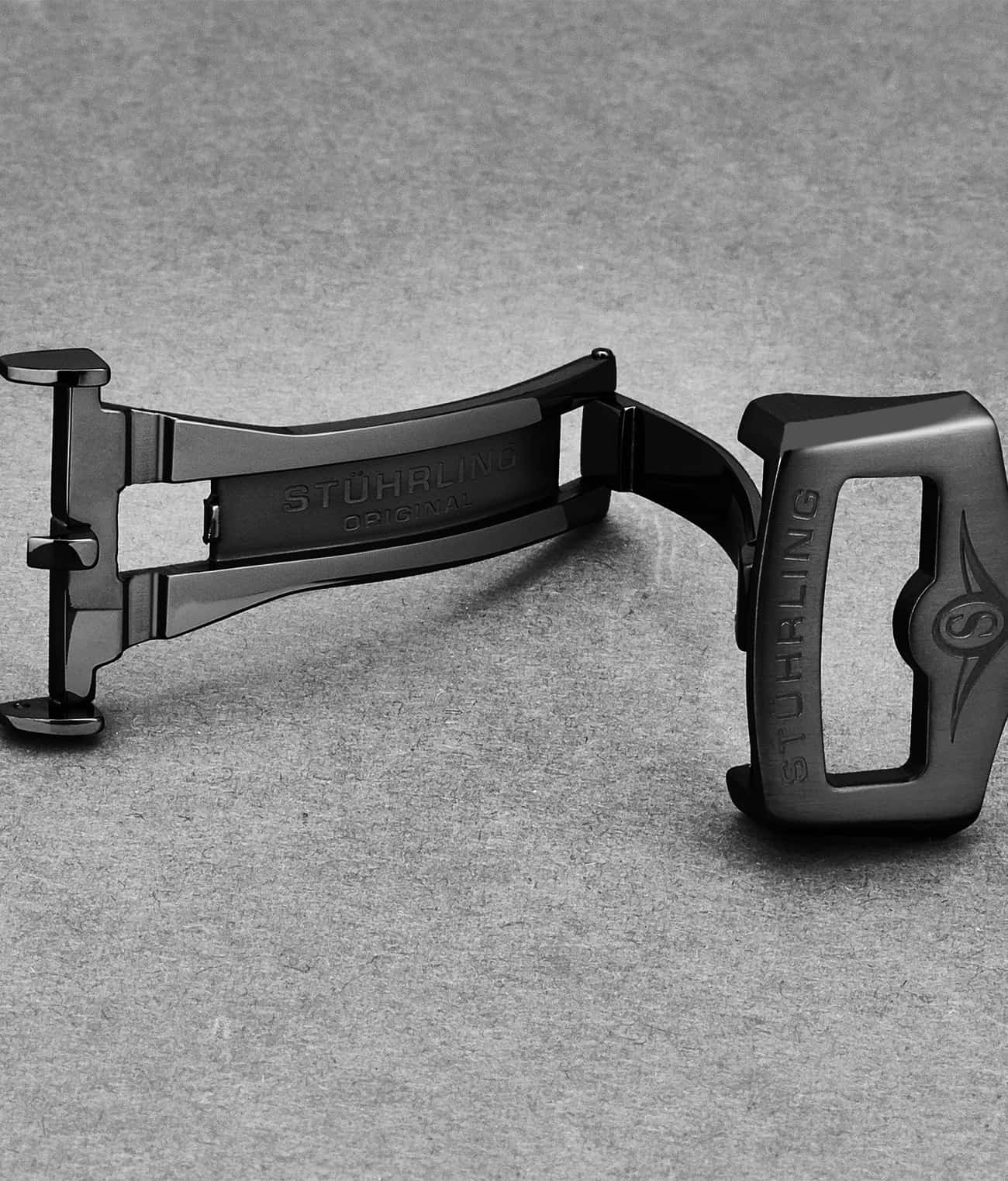 24mm Leather Strap with Stainless Steel Deployant Buckle